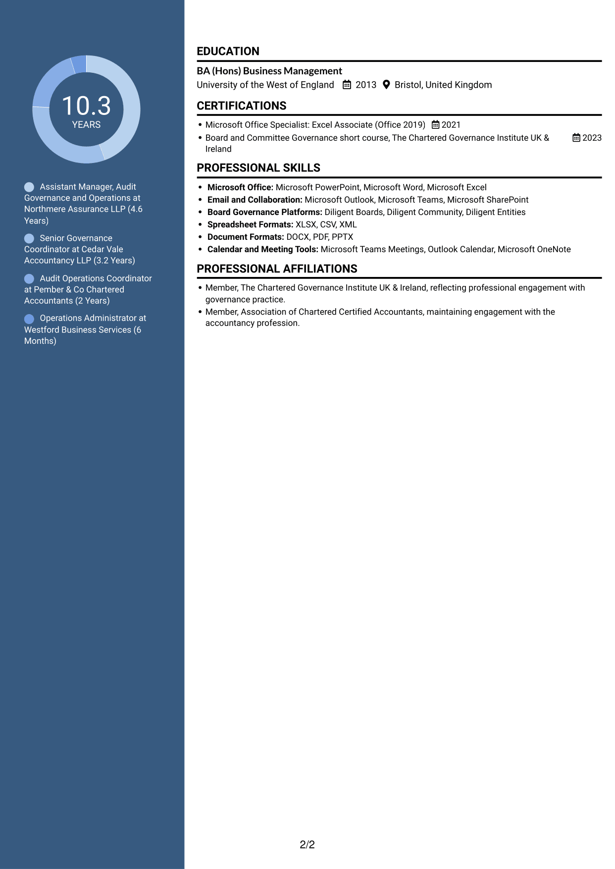 CV example — page 2