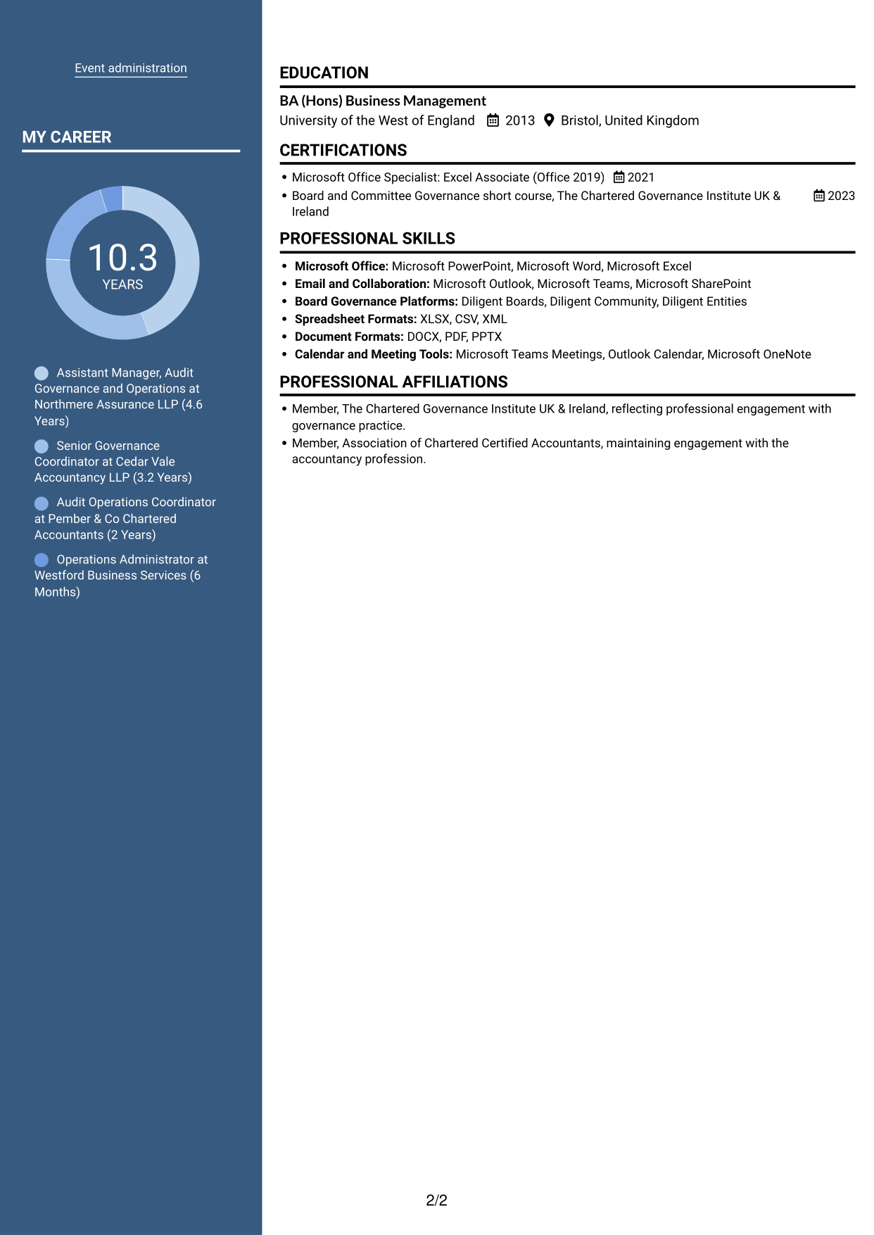 CV example — page 2