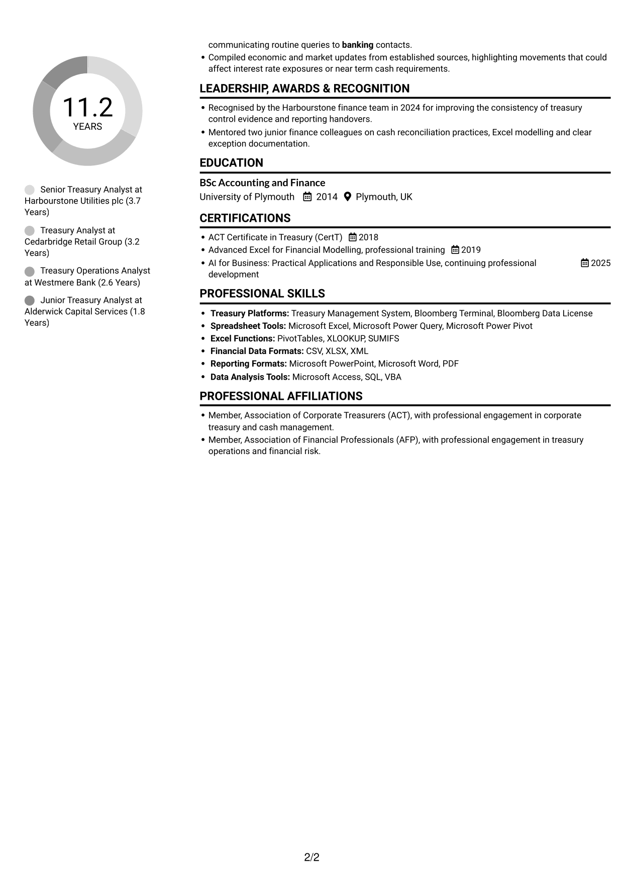 CV example — page 2