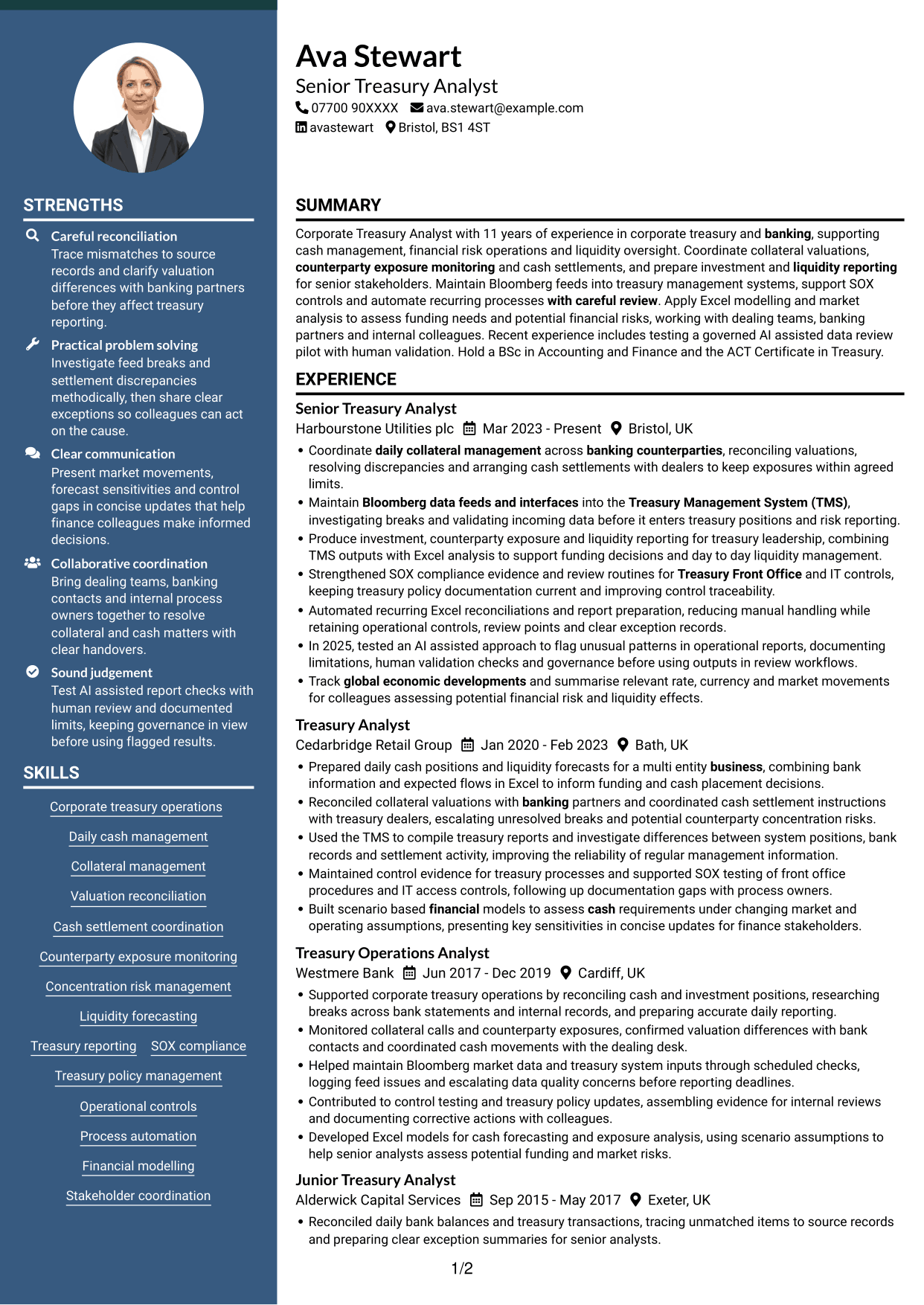CV example — page 1