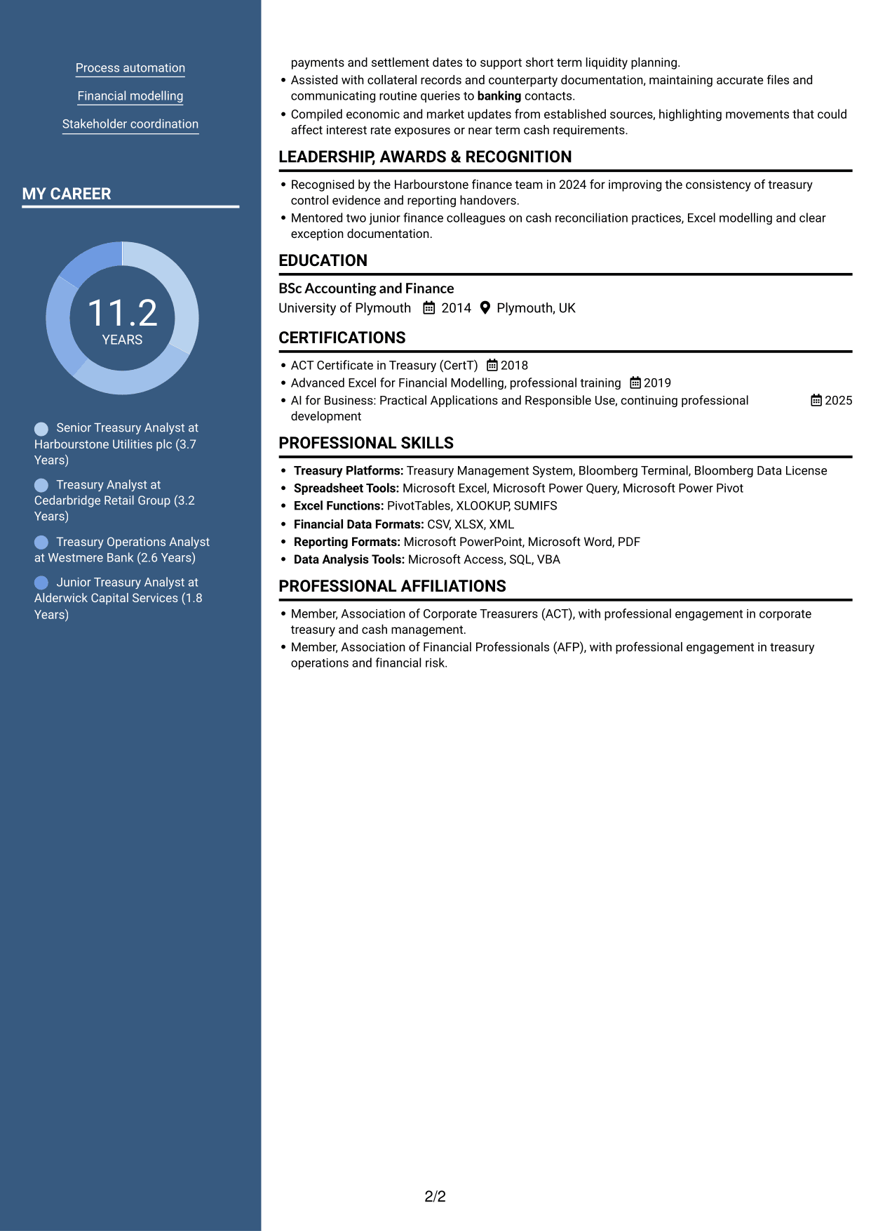 CV example — page 2
