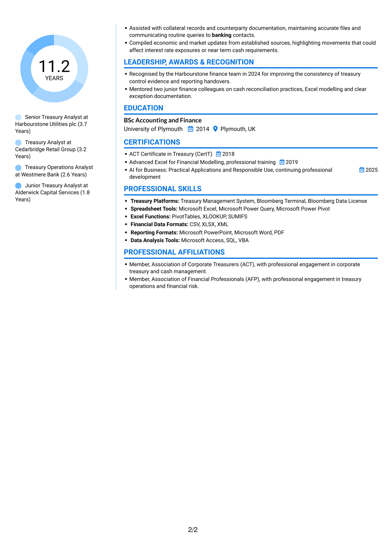 CV example — page 2
