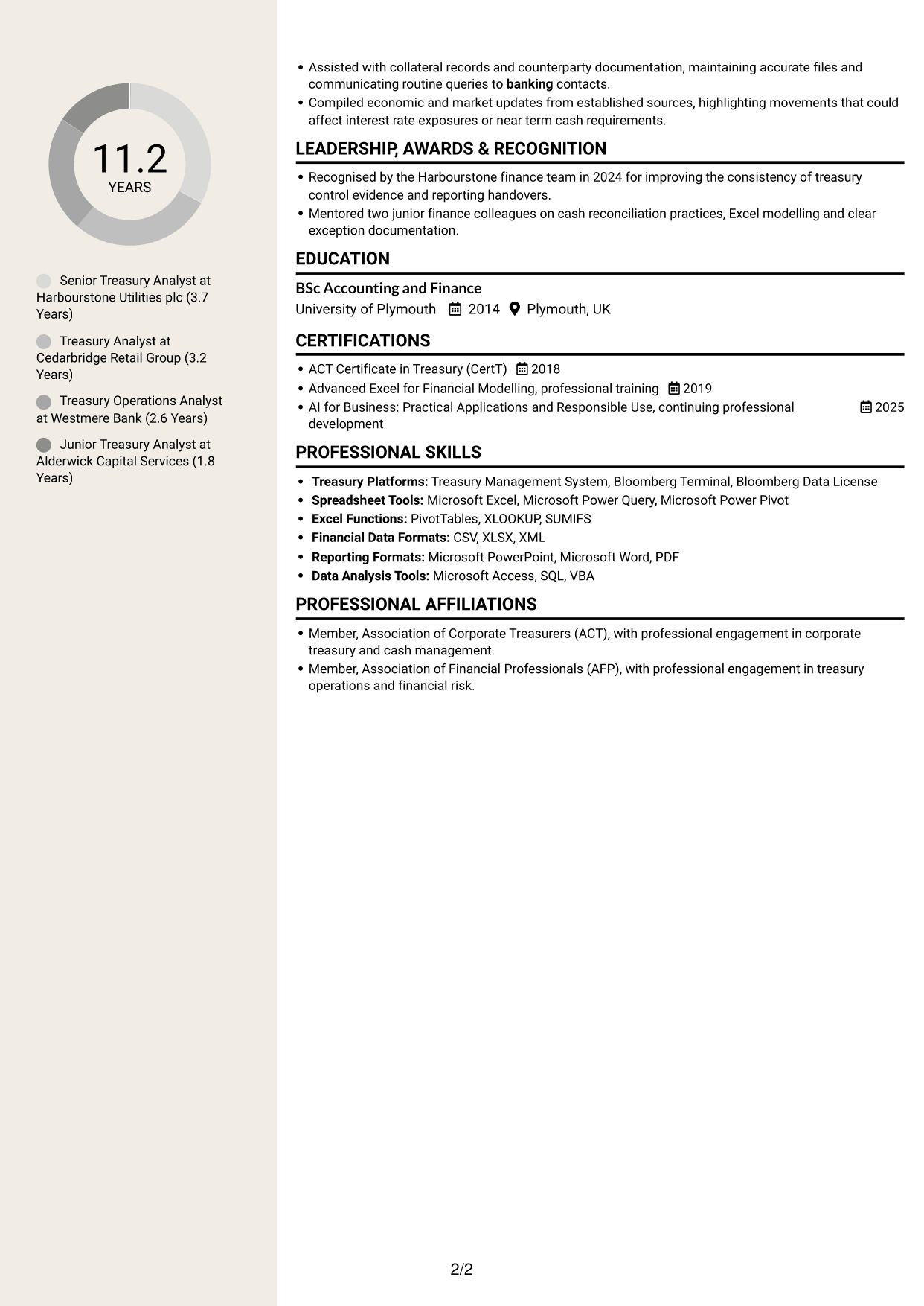 CV example — page 2