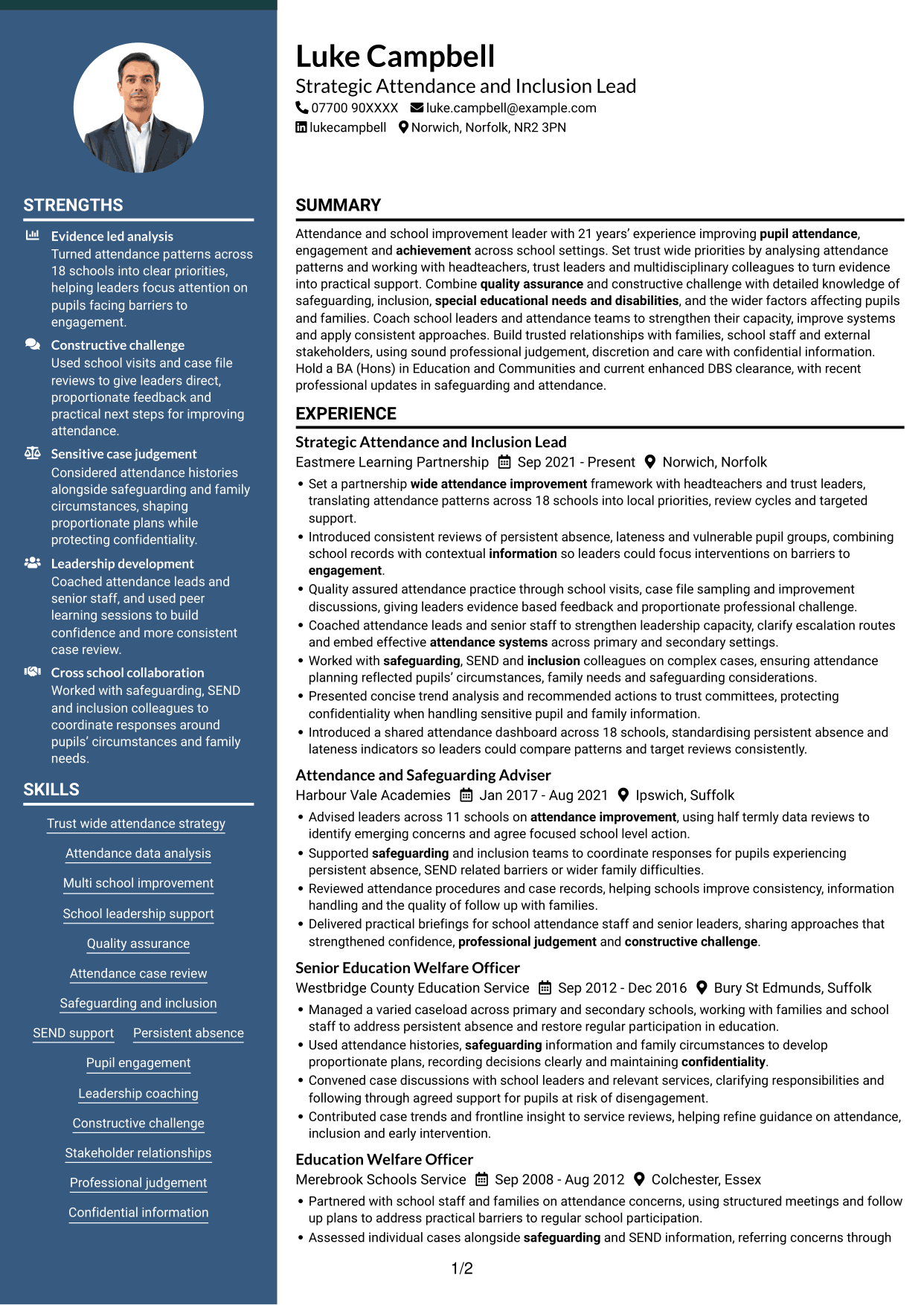 CV example — page 1