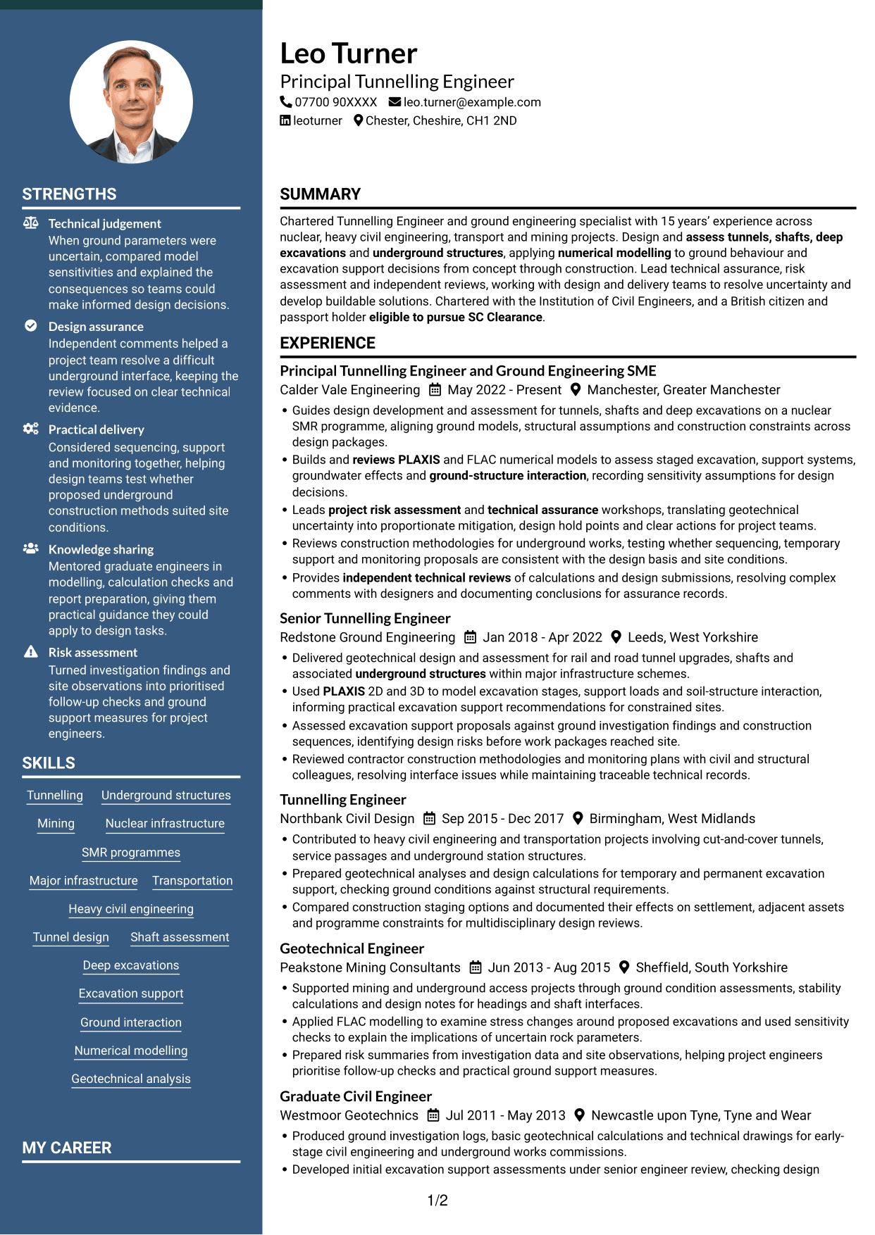 CV example — page 1