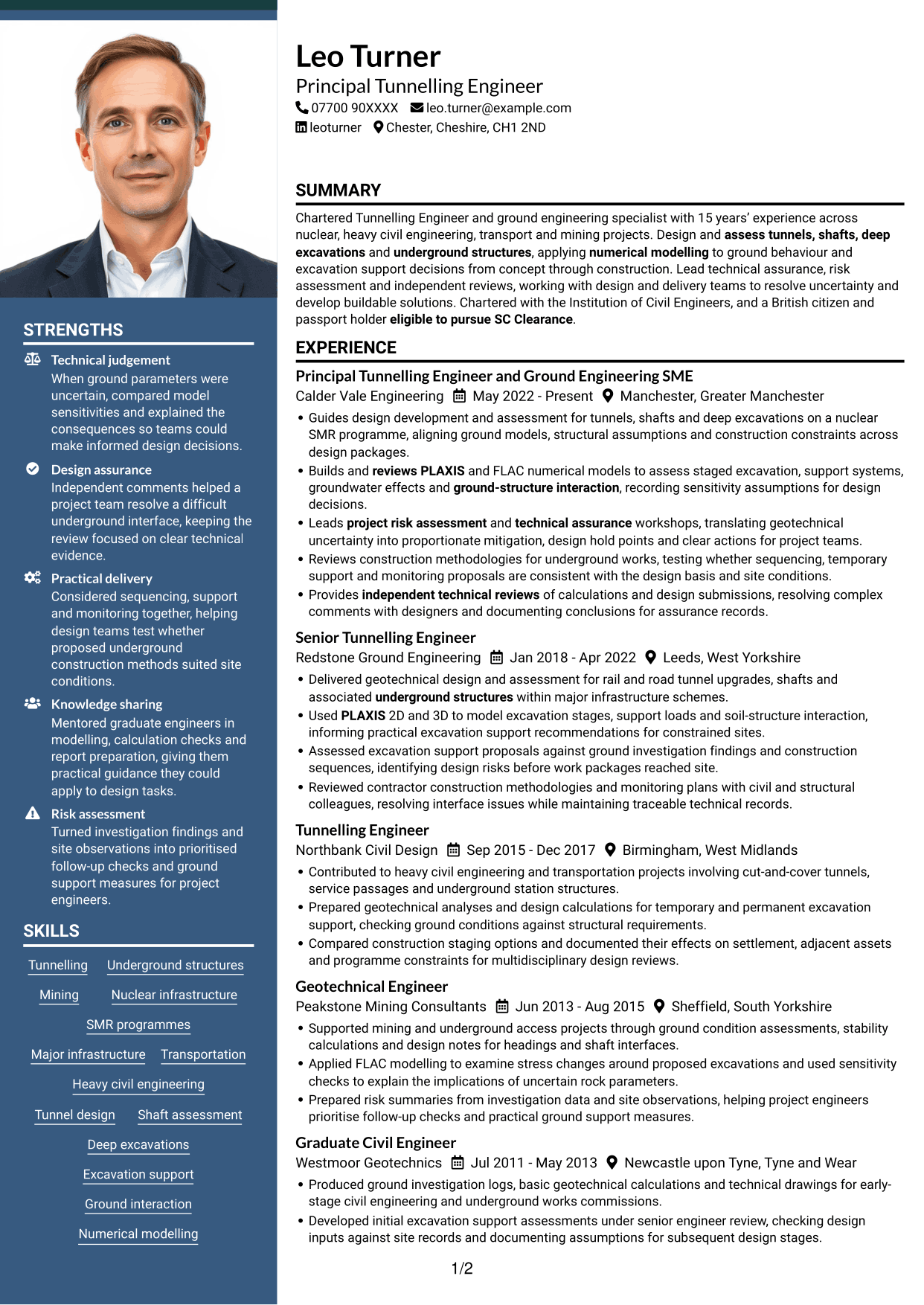 CV example — page 1