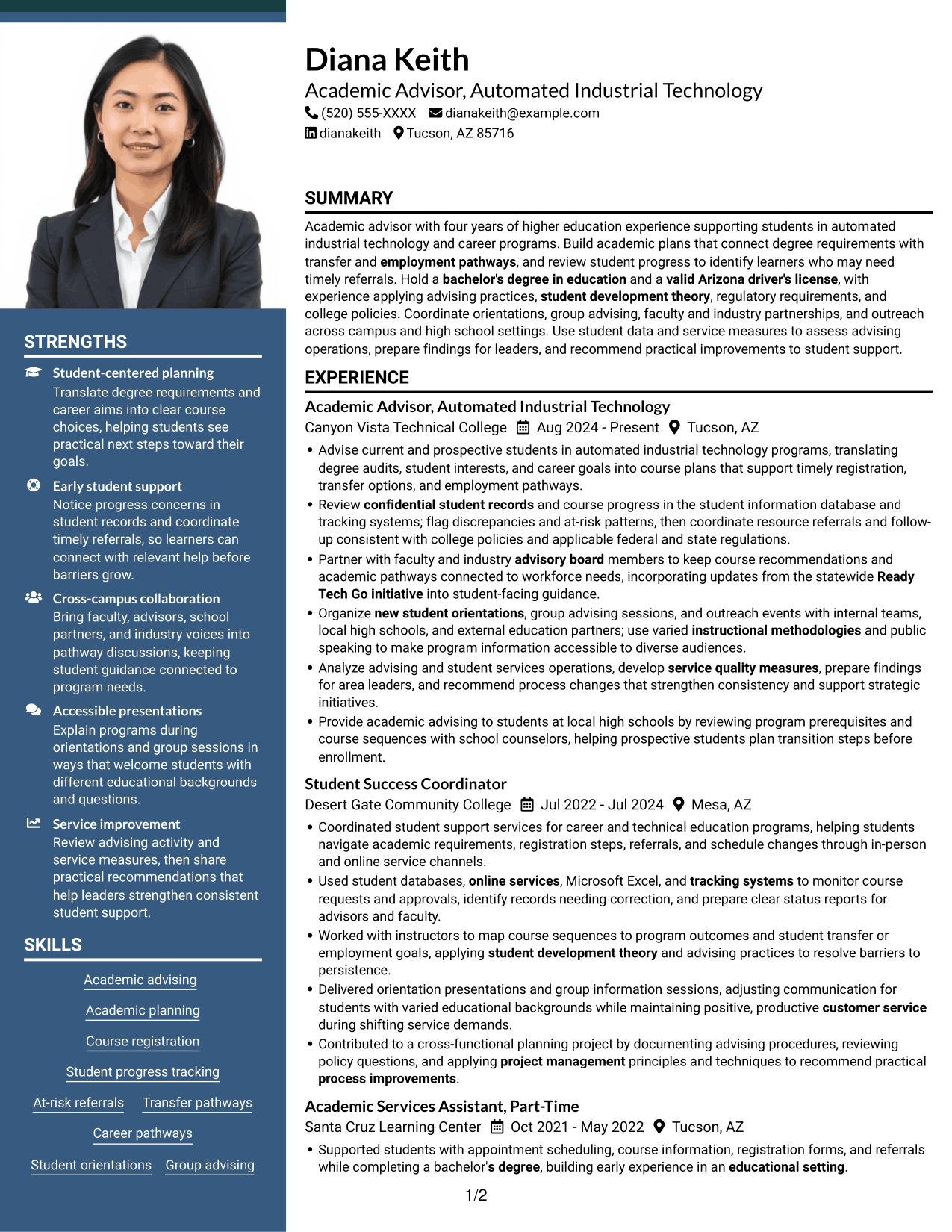 Resume example — page 1