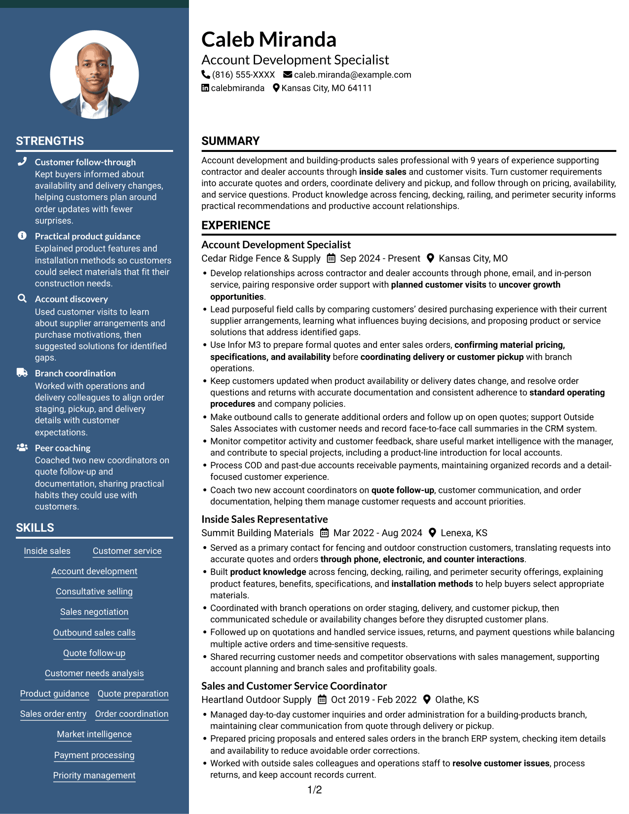 Resume example — page 1