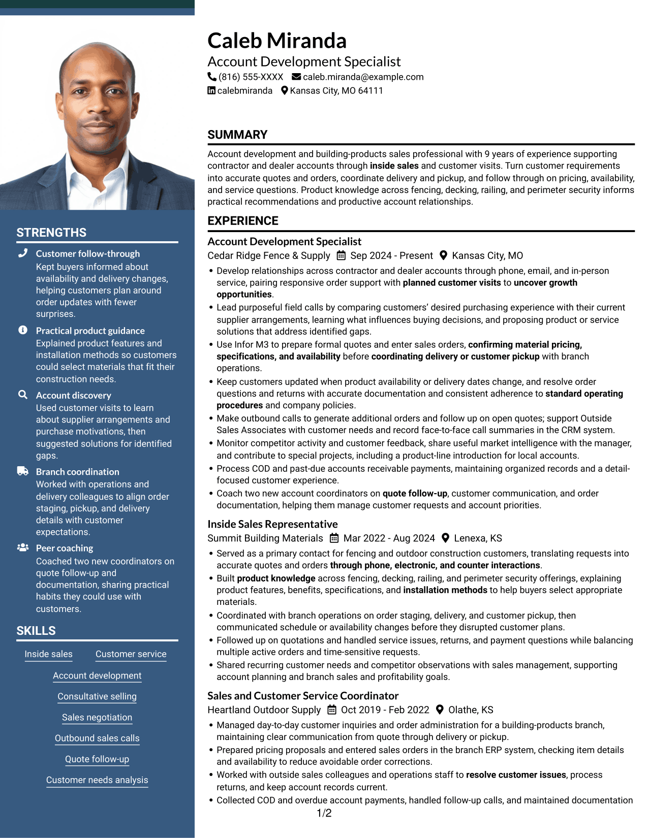 Resume example — page 1