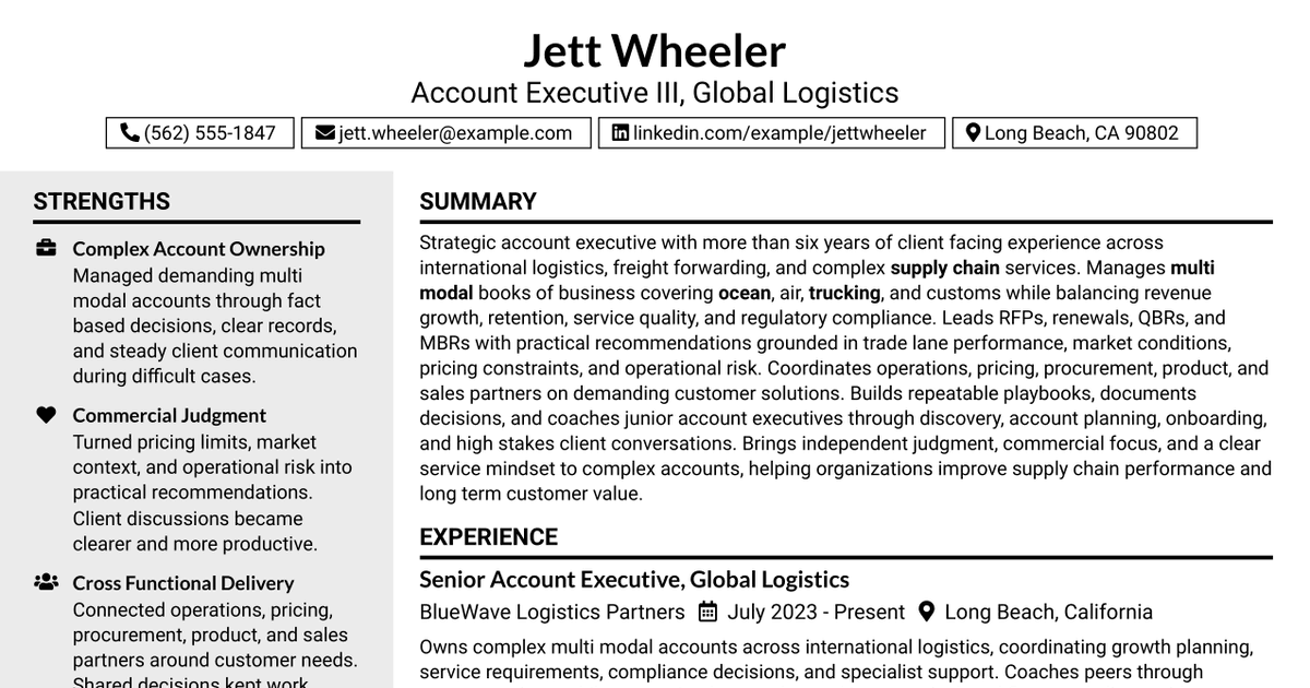 7 Account Executive III (Farmer) Resume Templates with Example