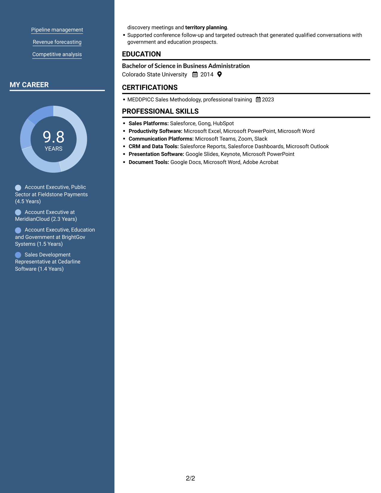 Resume example — page 2