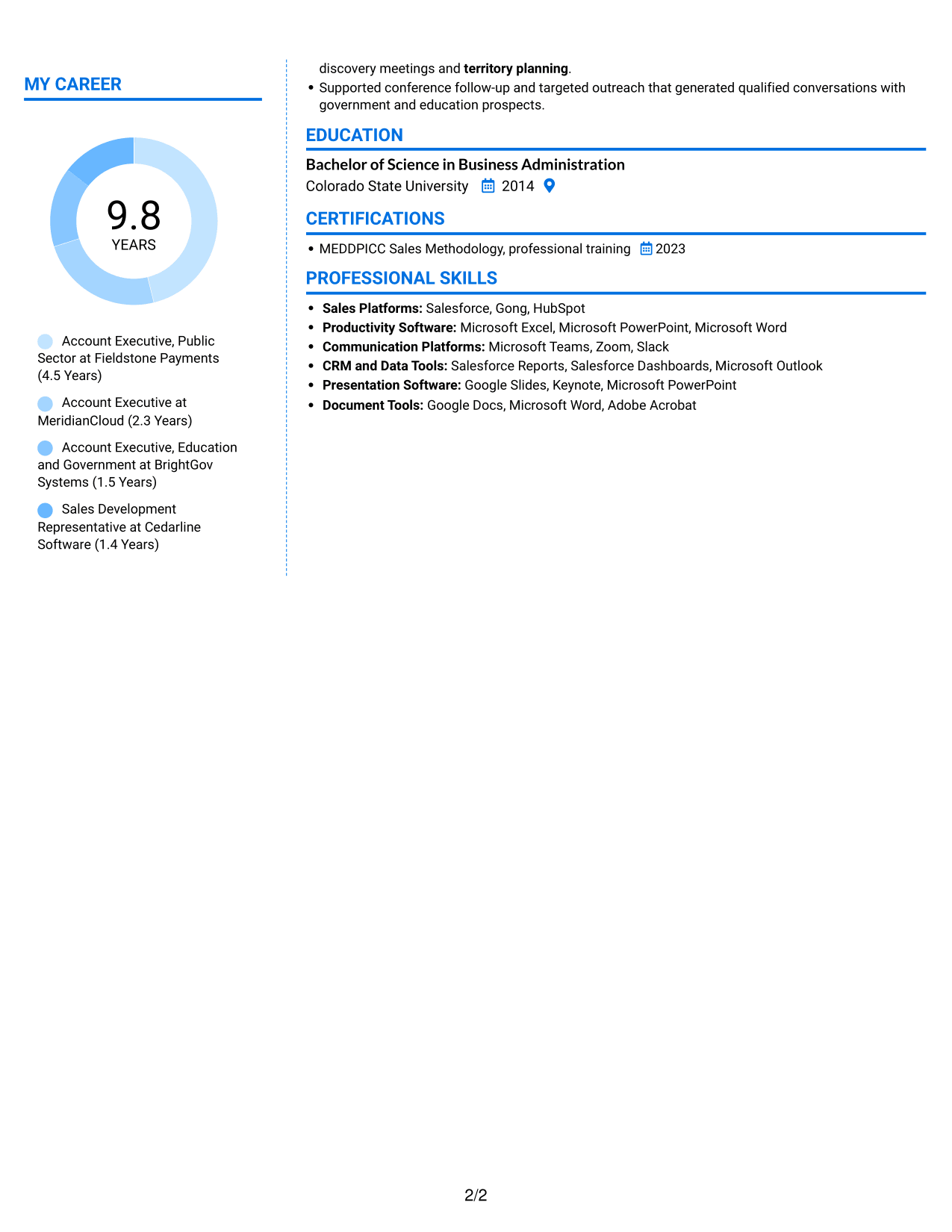 Resume example — page 2