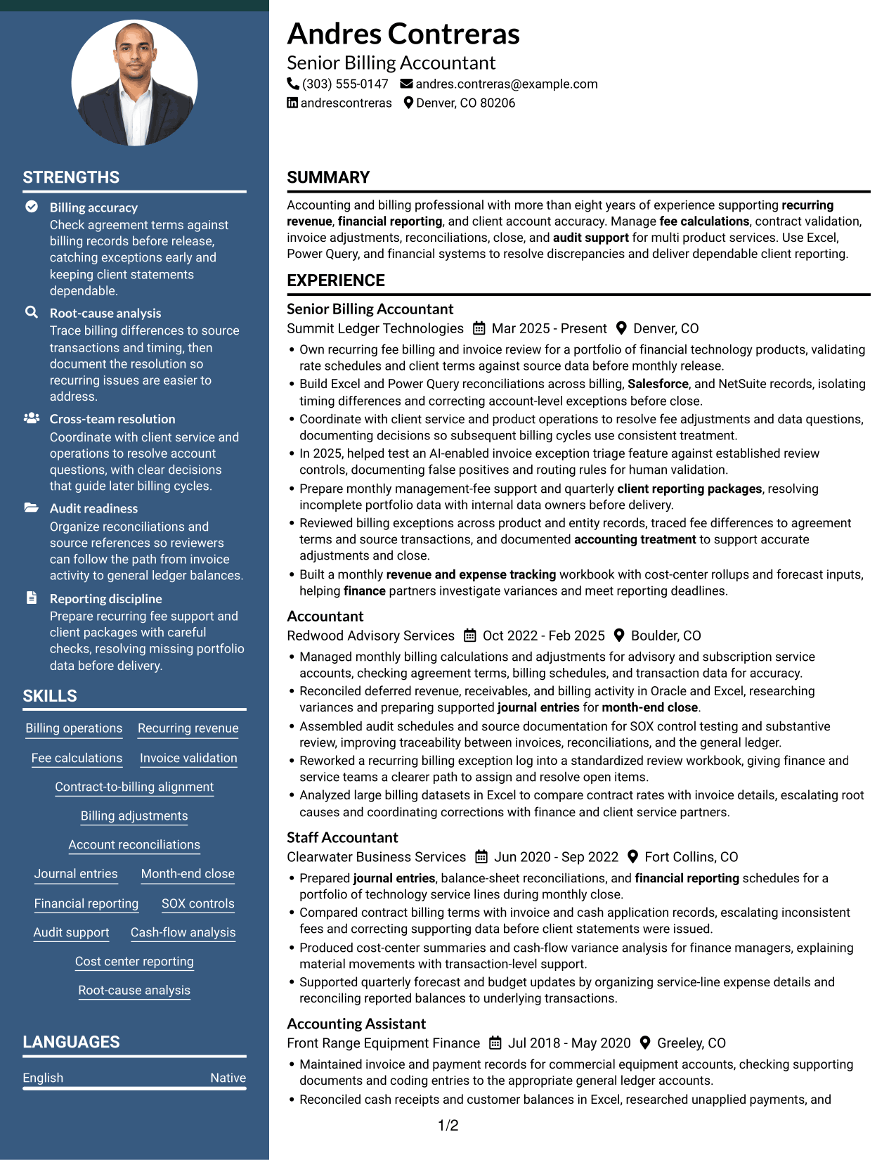 Resume example — page 1