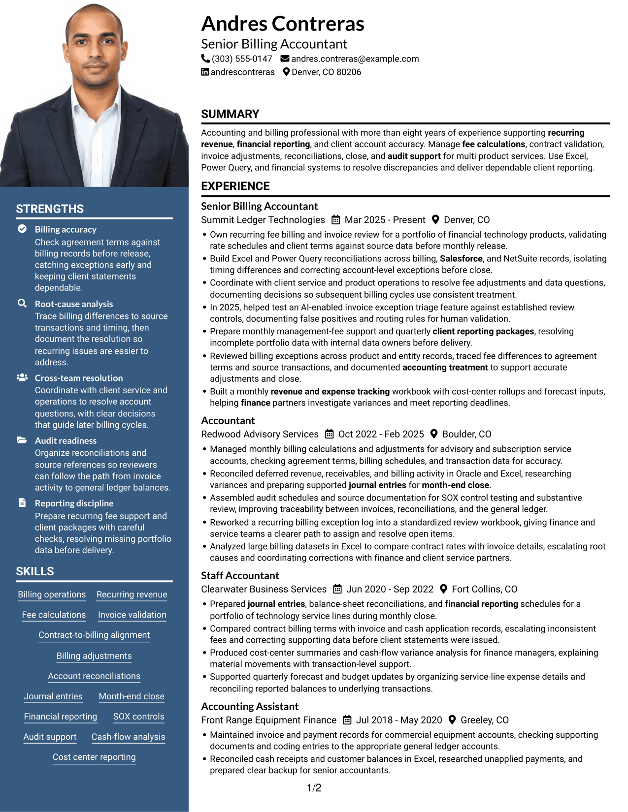Resume example — page 1