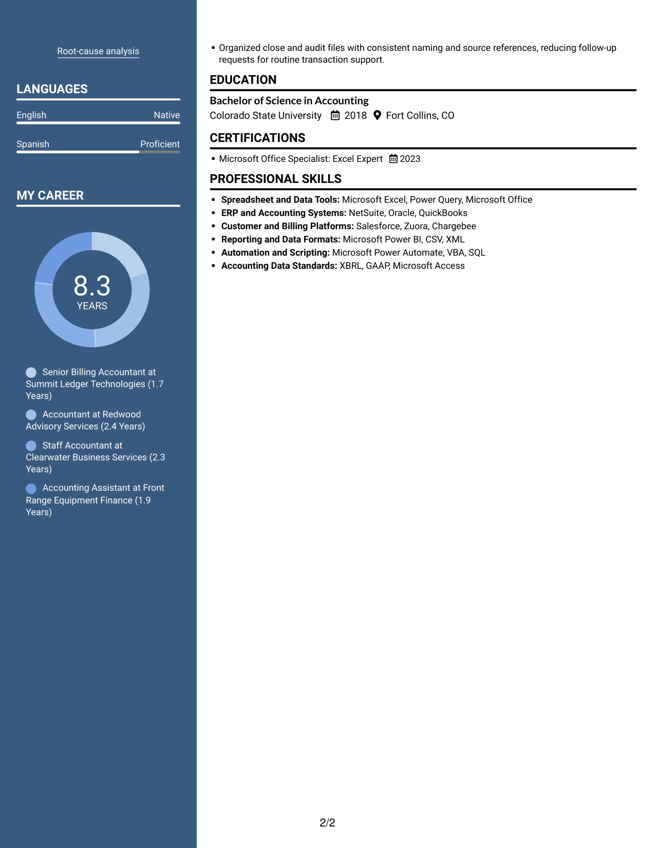 Resume example — page 2