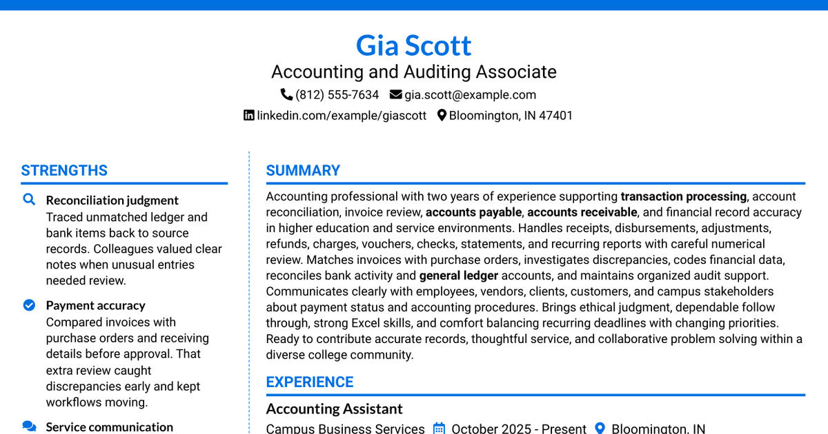 7 Accounting and Auditing Associate Resume Templates with Example