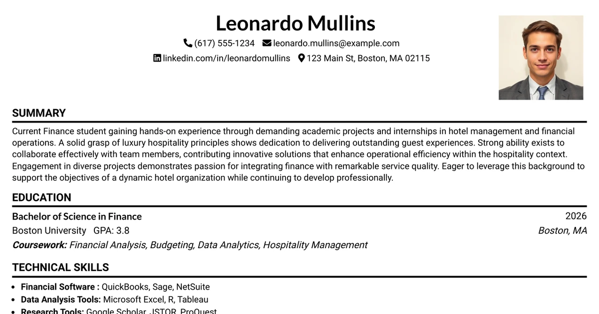 33 Accounting and Finance Intern Resume Templates with Example 2026 (ATS-Optimized)