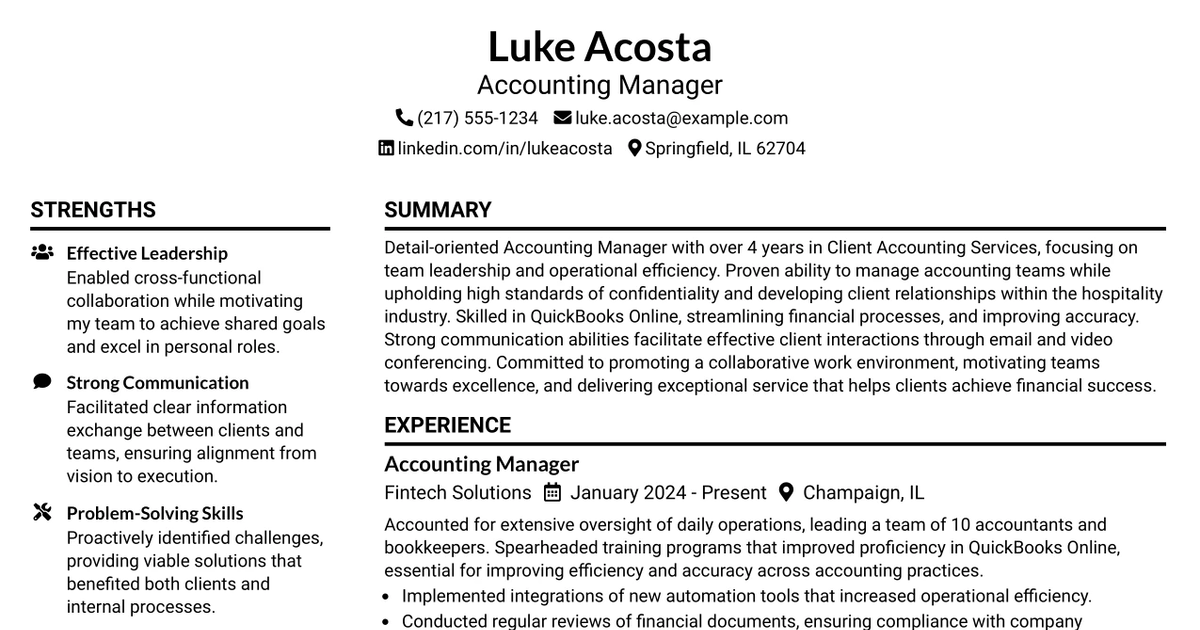 33 Accounting Manager - Pod Lead Resume Templates with Example 2026 (ATS-Optimized)