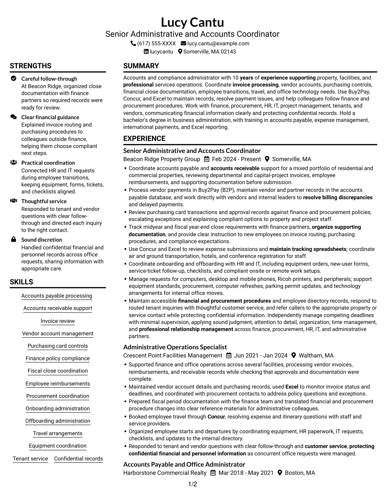 Resume example — page 1