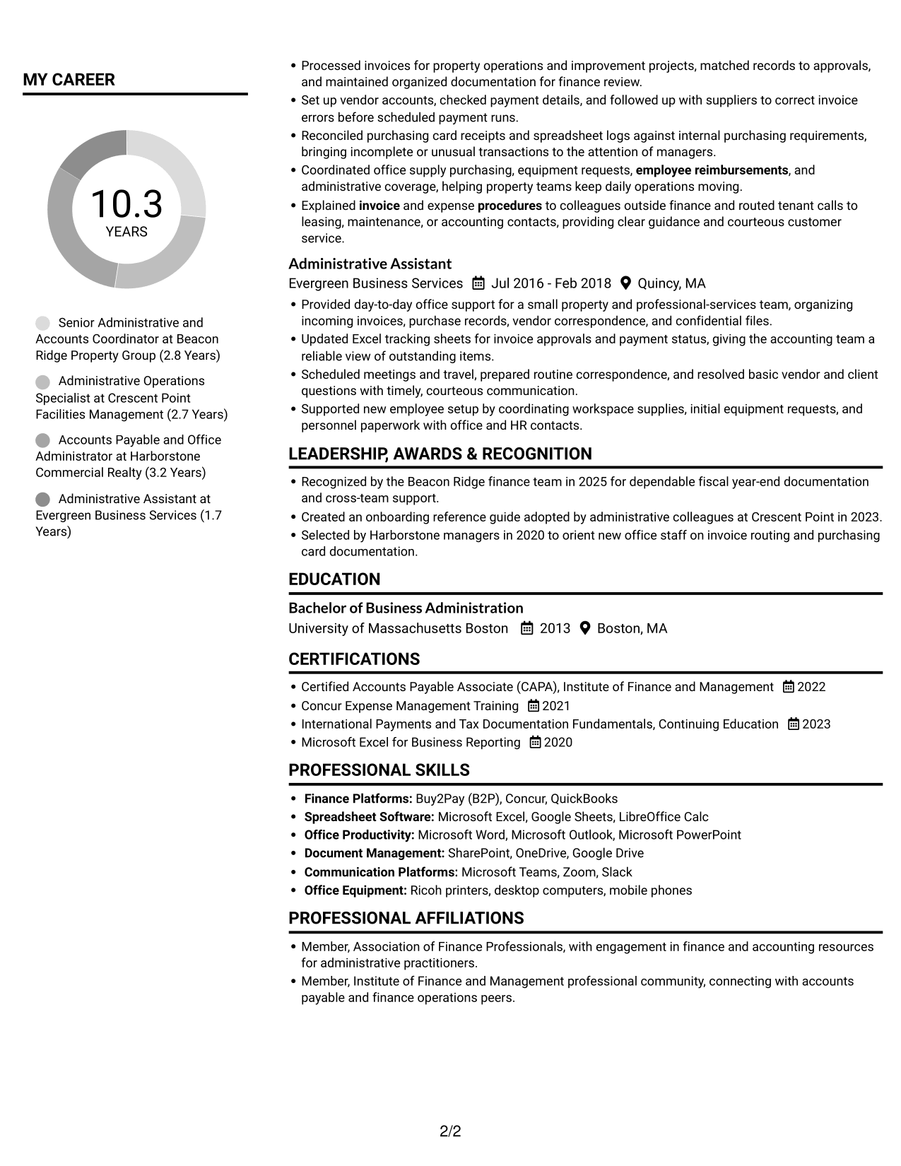 Resume example — page 2