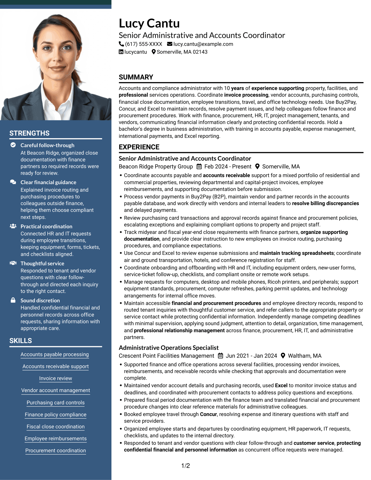 Resume example — page 1
