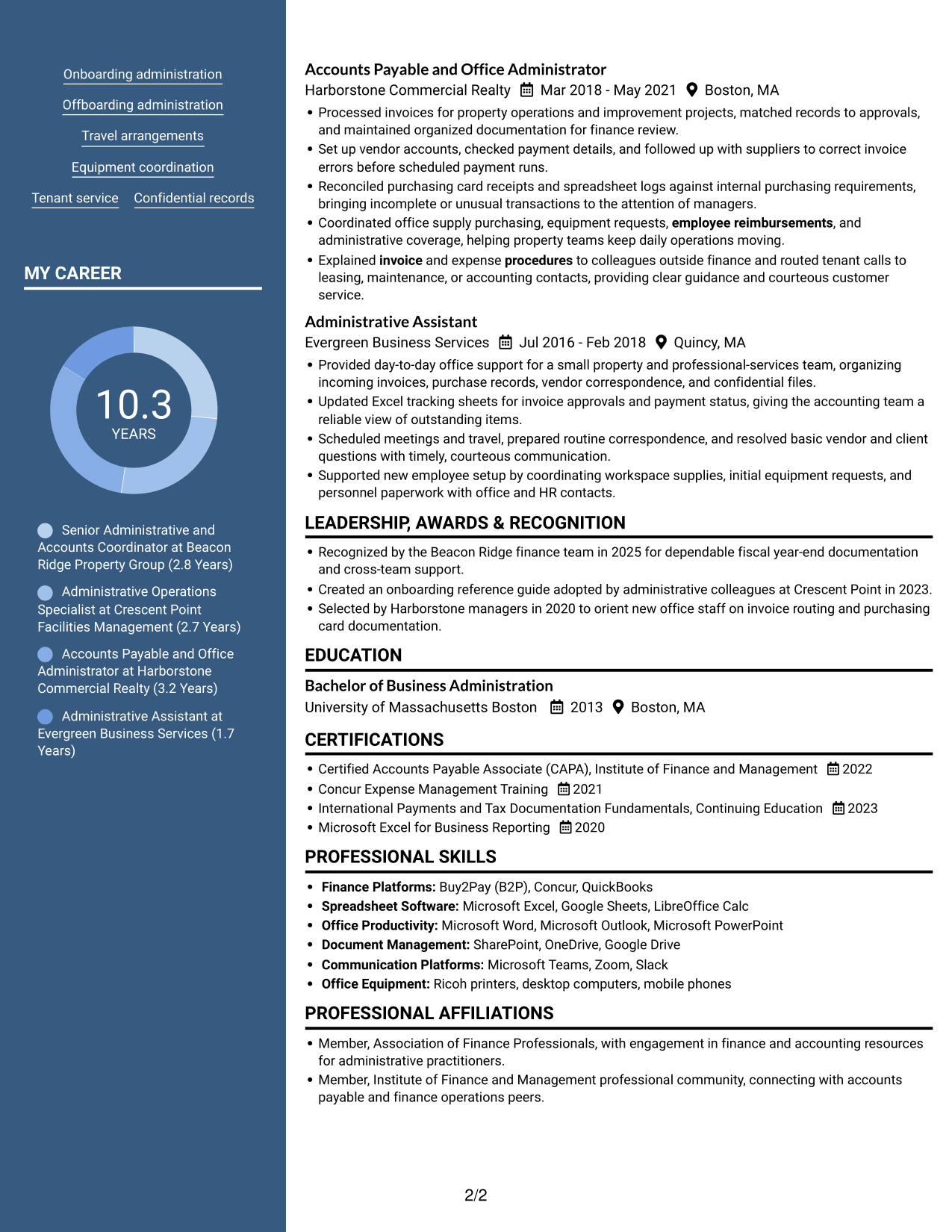 Resume example — page 2