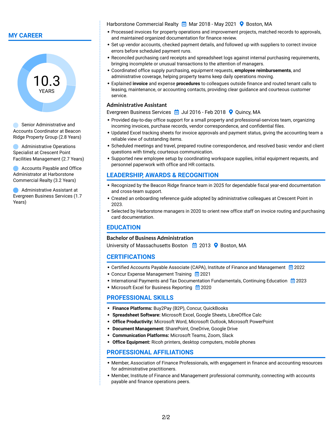Resume example — page 2
