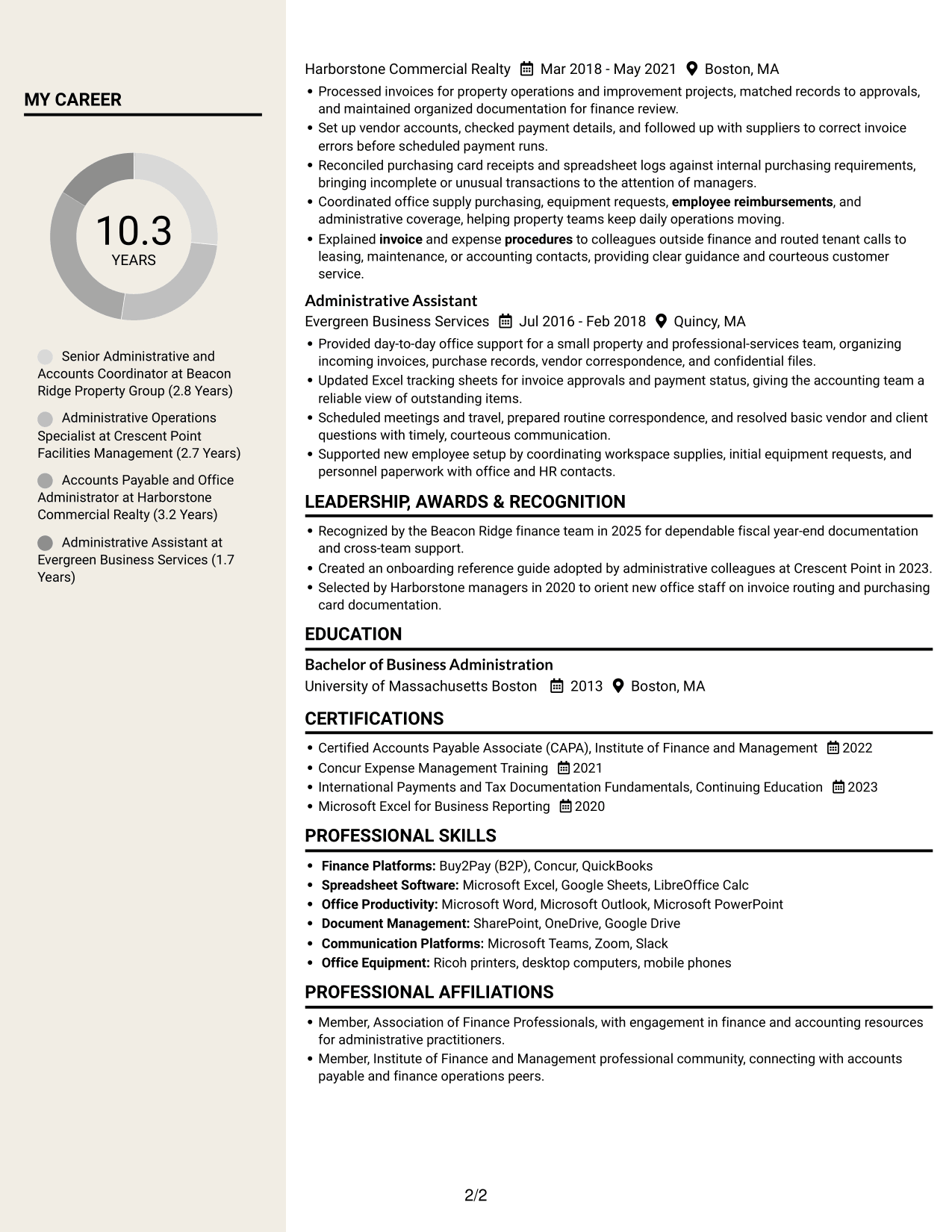 Resume example — page 2