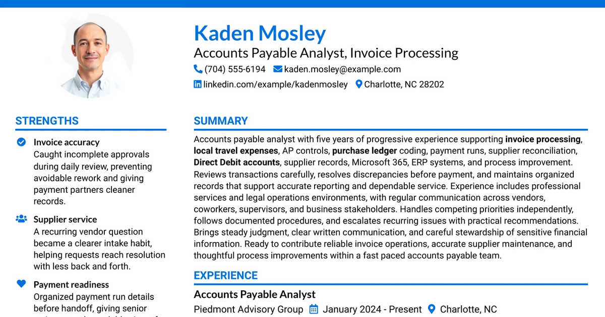 33 Accounts Payable Analyst - Invoice Processing Resume Templates with Example 2026 (ATS-Optimized)