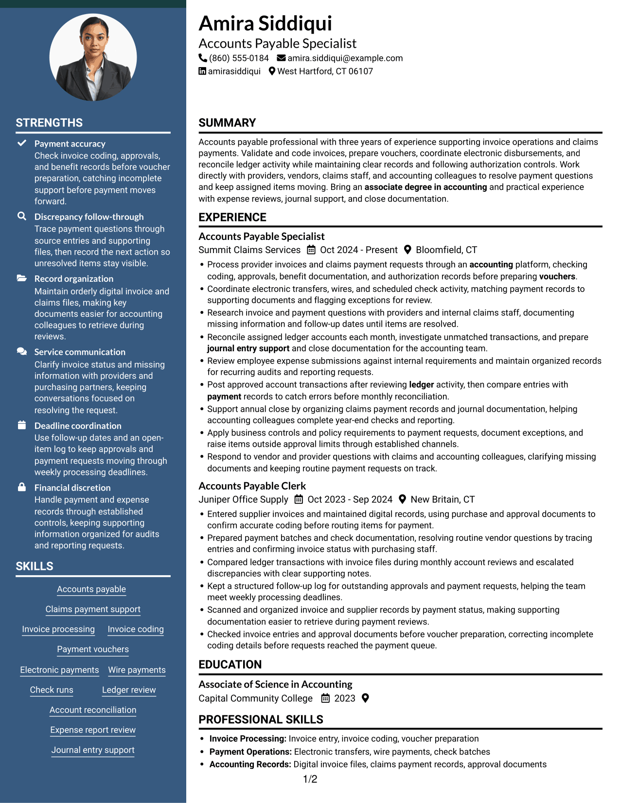 Resume example — page 1