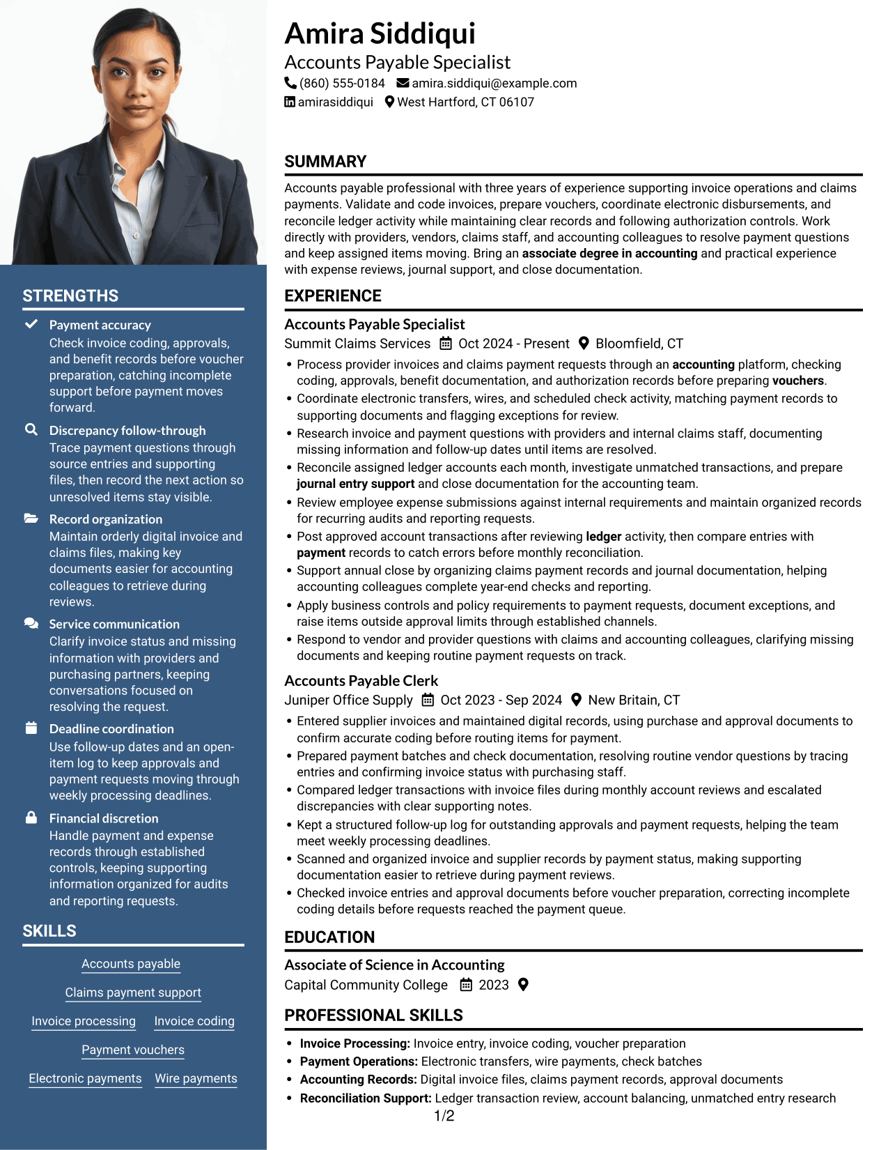Resume example — page 1
