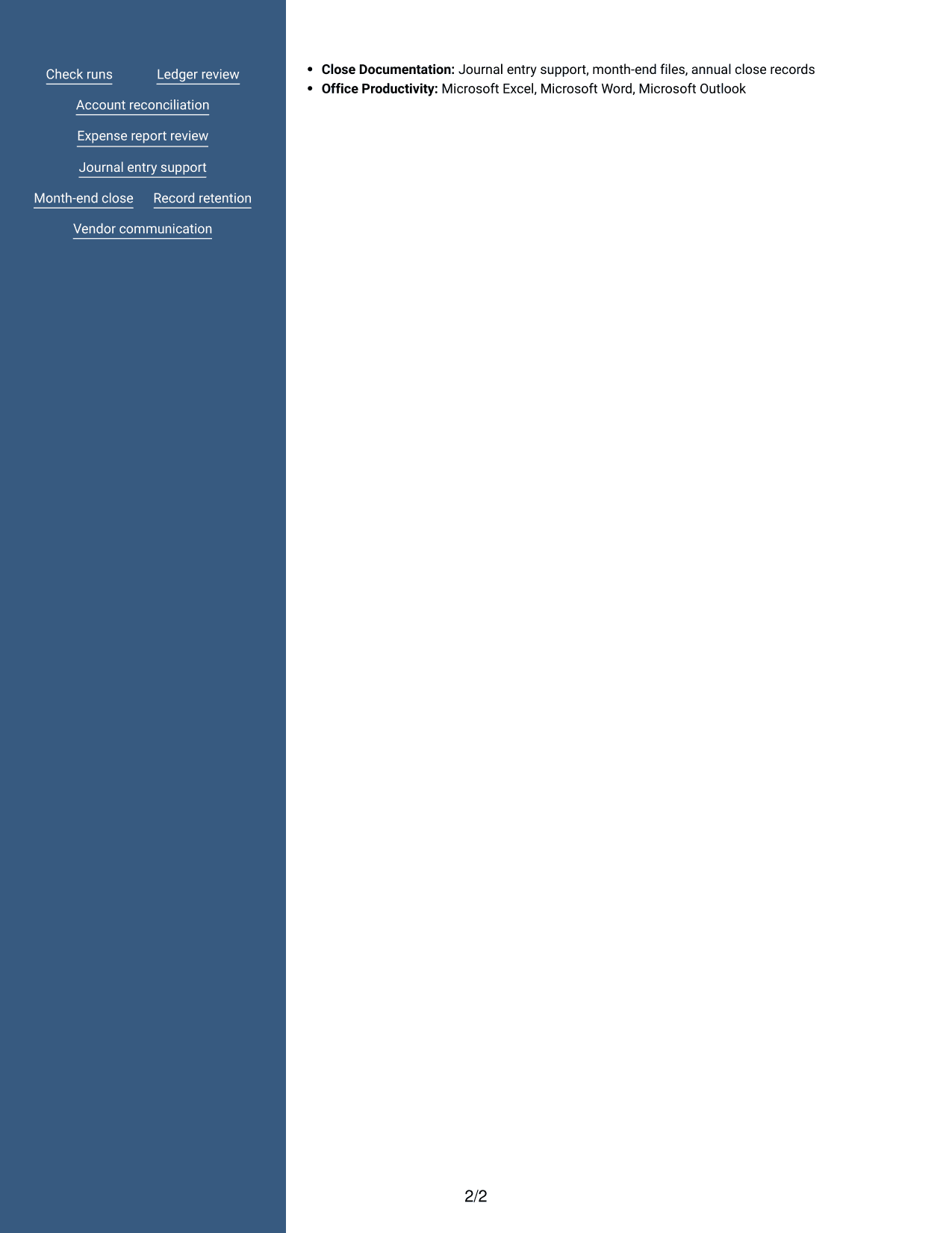 Resume example — page 2