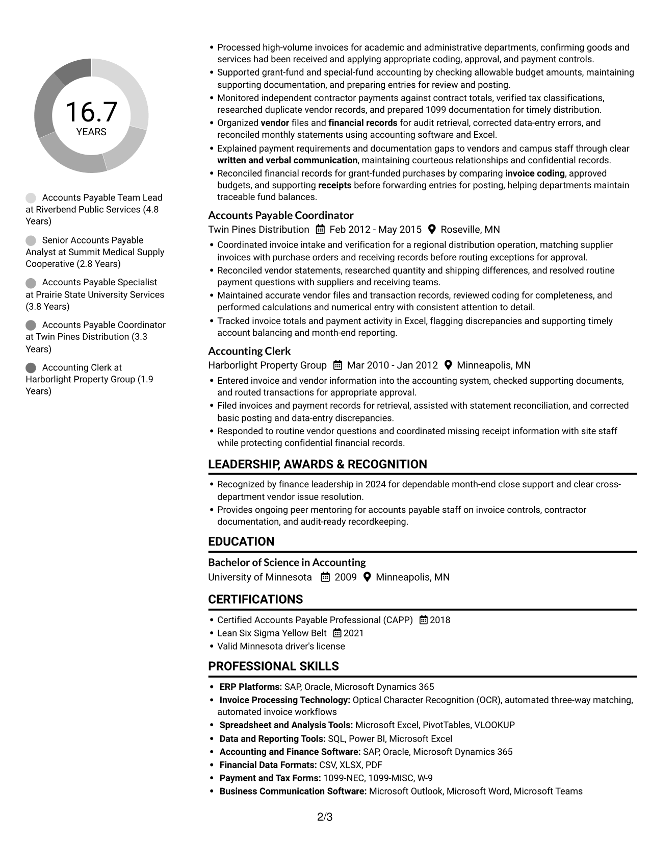 Resume example — page 2