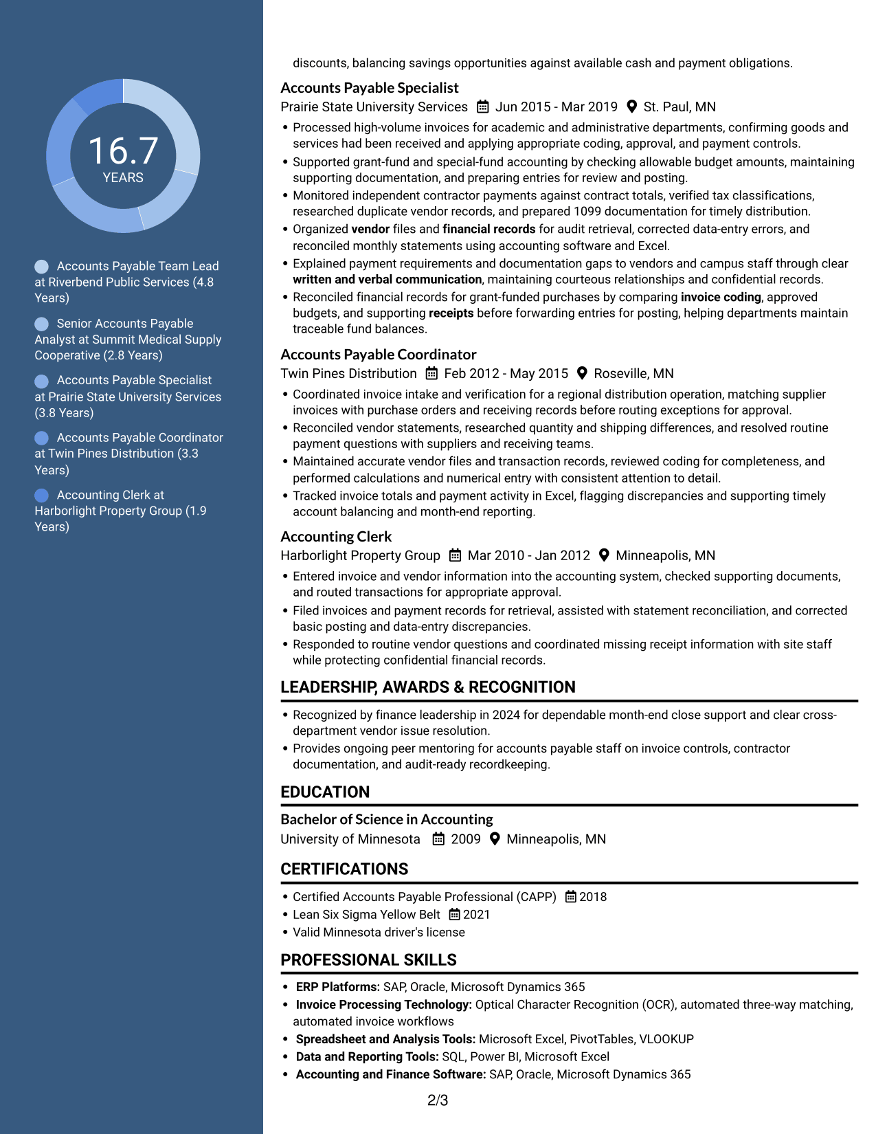 Resume example — page 2