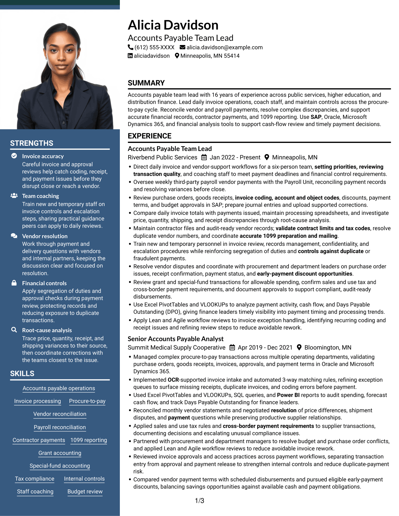 Resume example — page 1