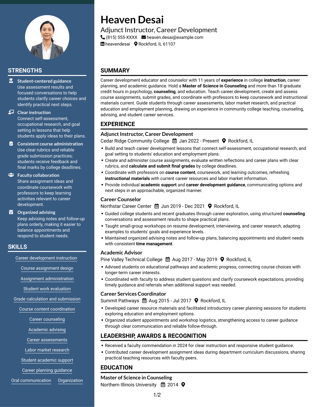 Resume example — page 1