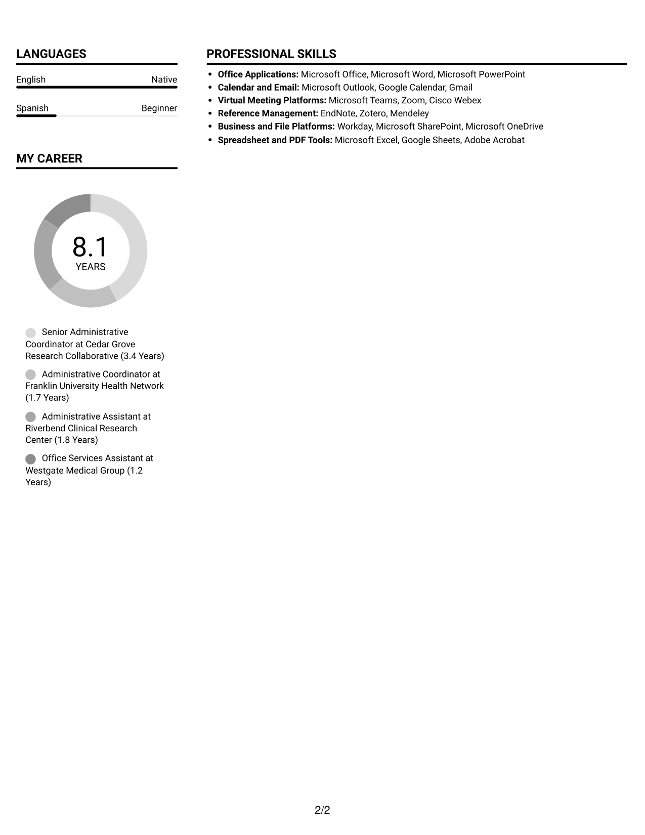 Resume example — page 2