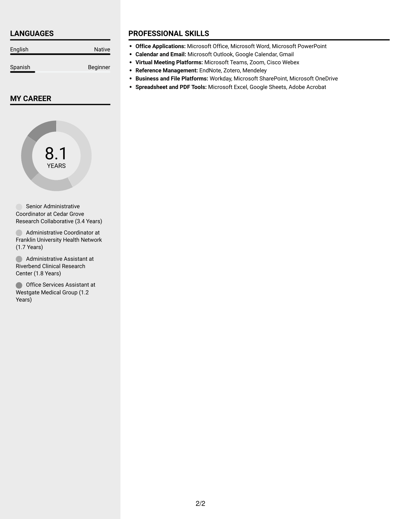 Resume example — page 2