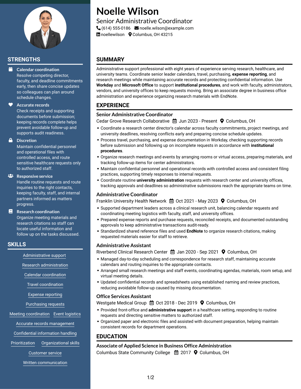 Resume example — page 1