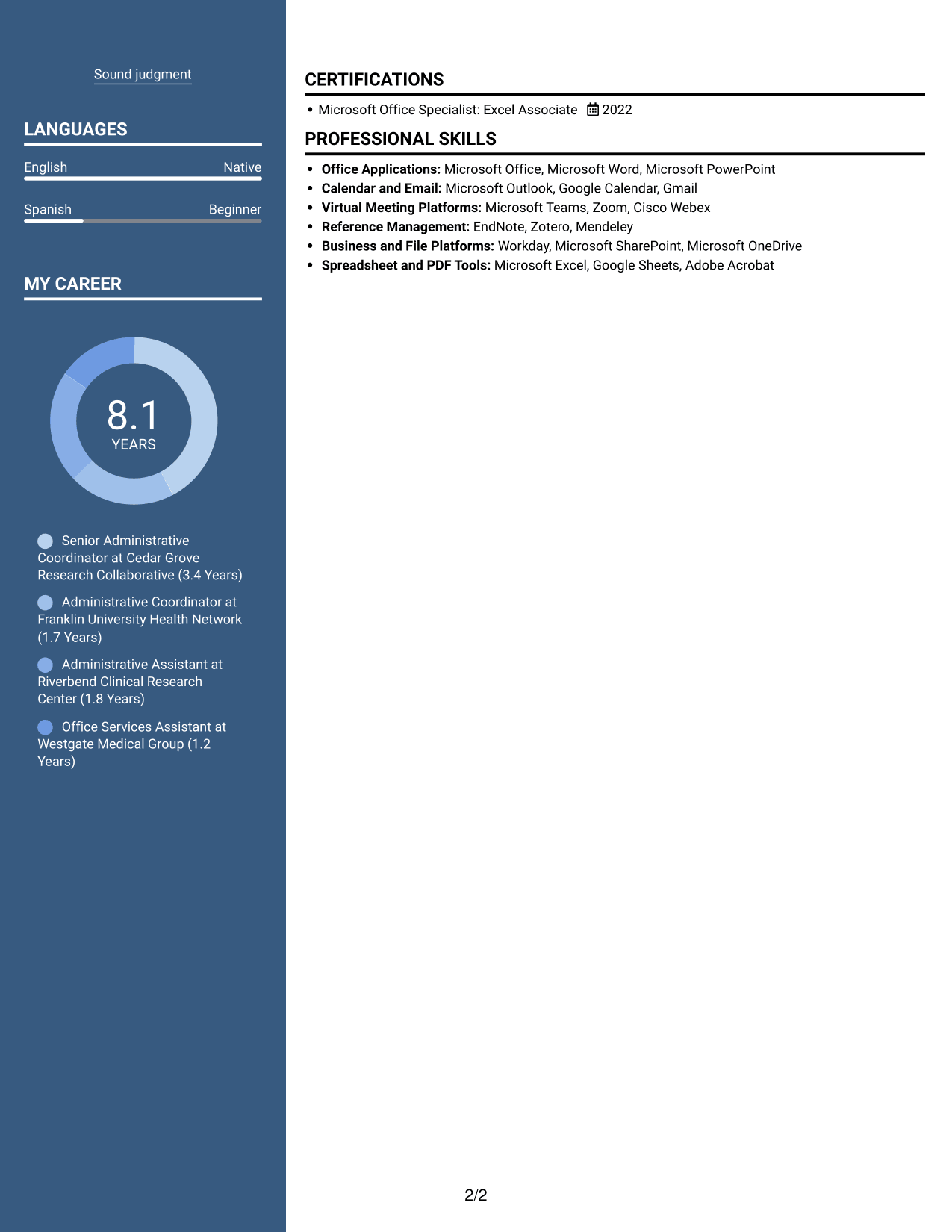 Resume example — page 2