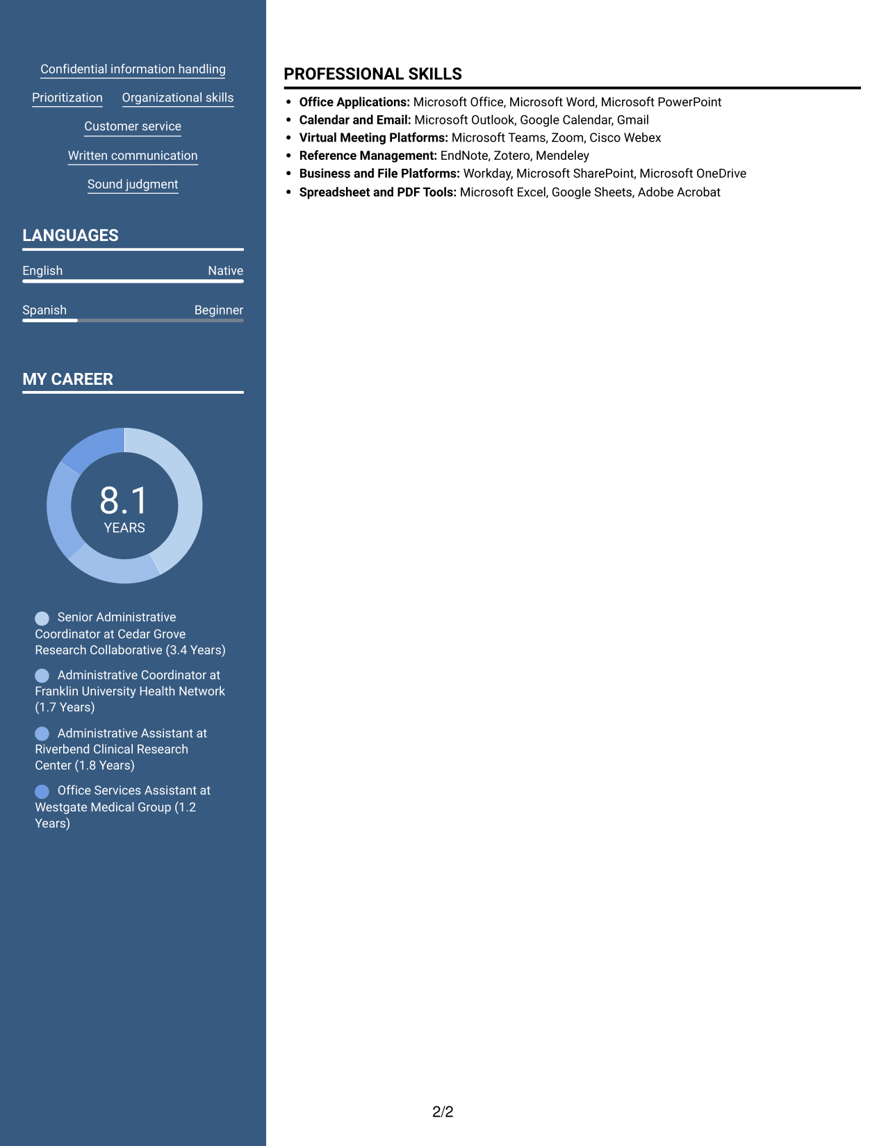 Resume example — page 2