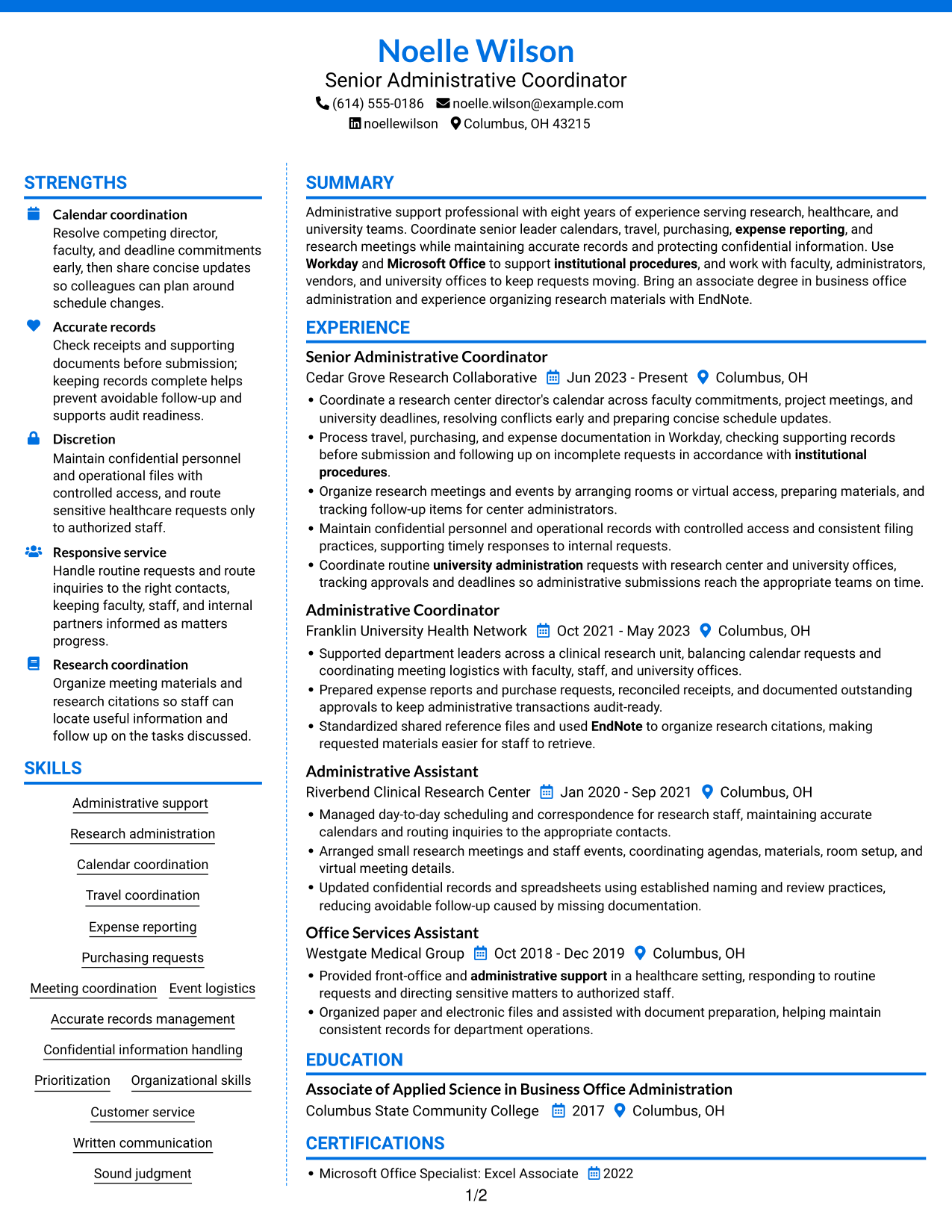 Resume example — page 1
