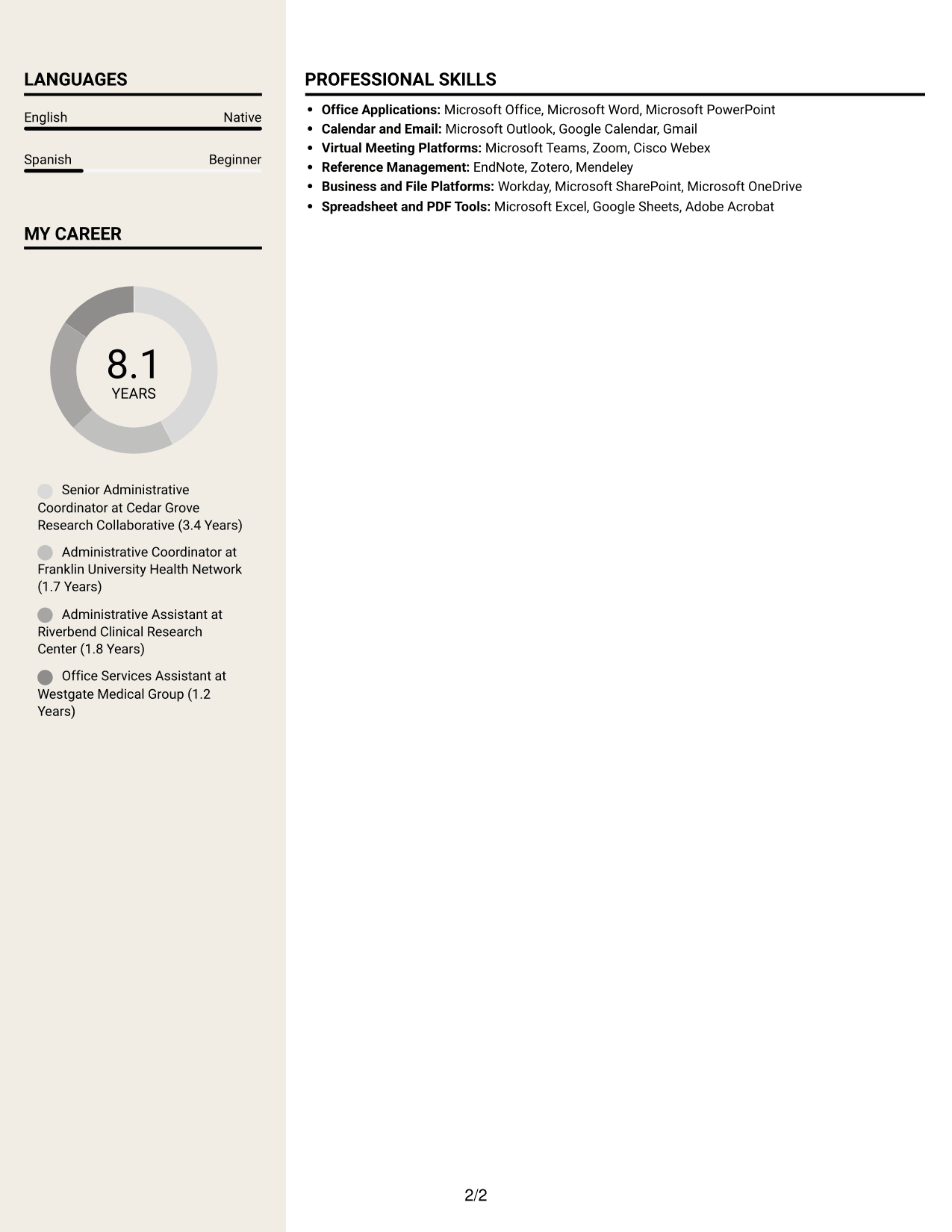 Resume example — page 2