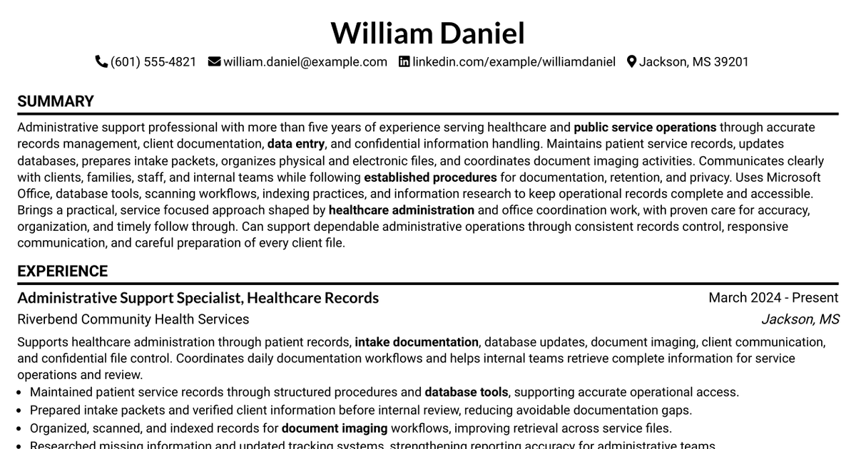 7 Administrative Support Assistant III Resume Templates with Example