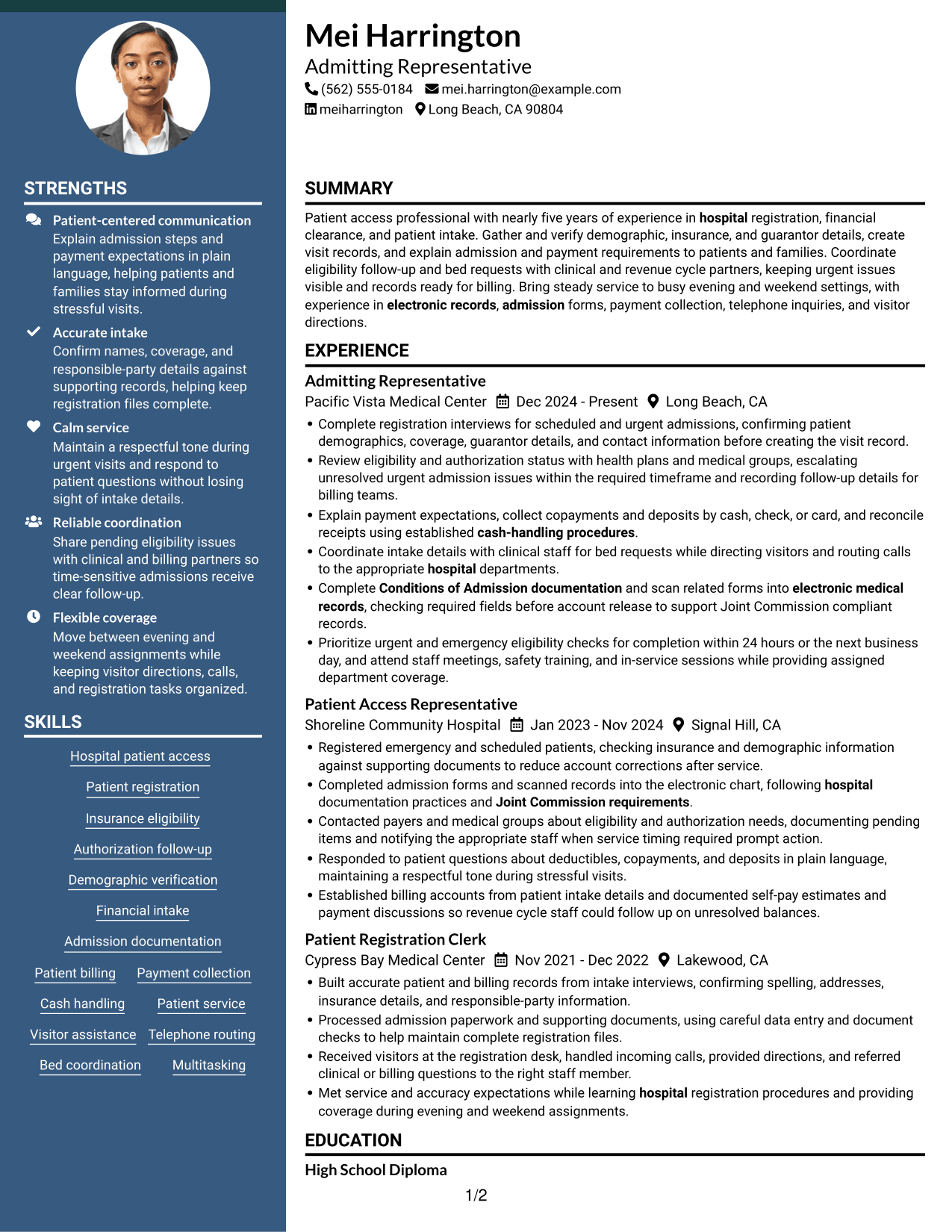 Resume example — page 1