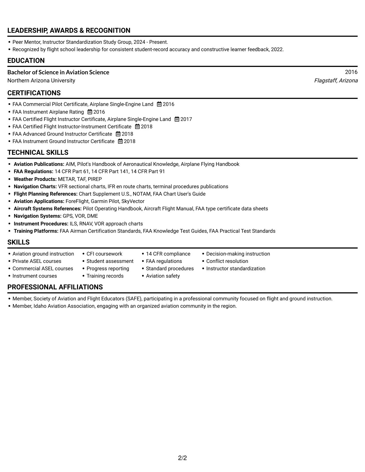 Resume example — page 2