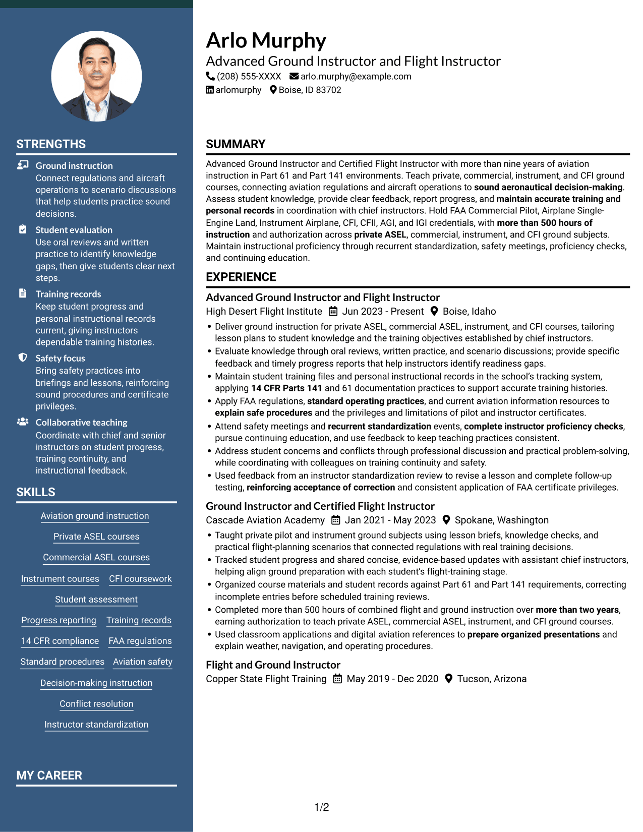 Resume example — page 1
