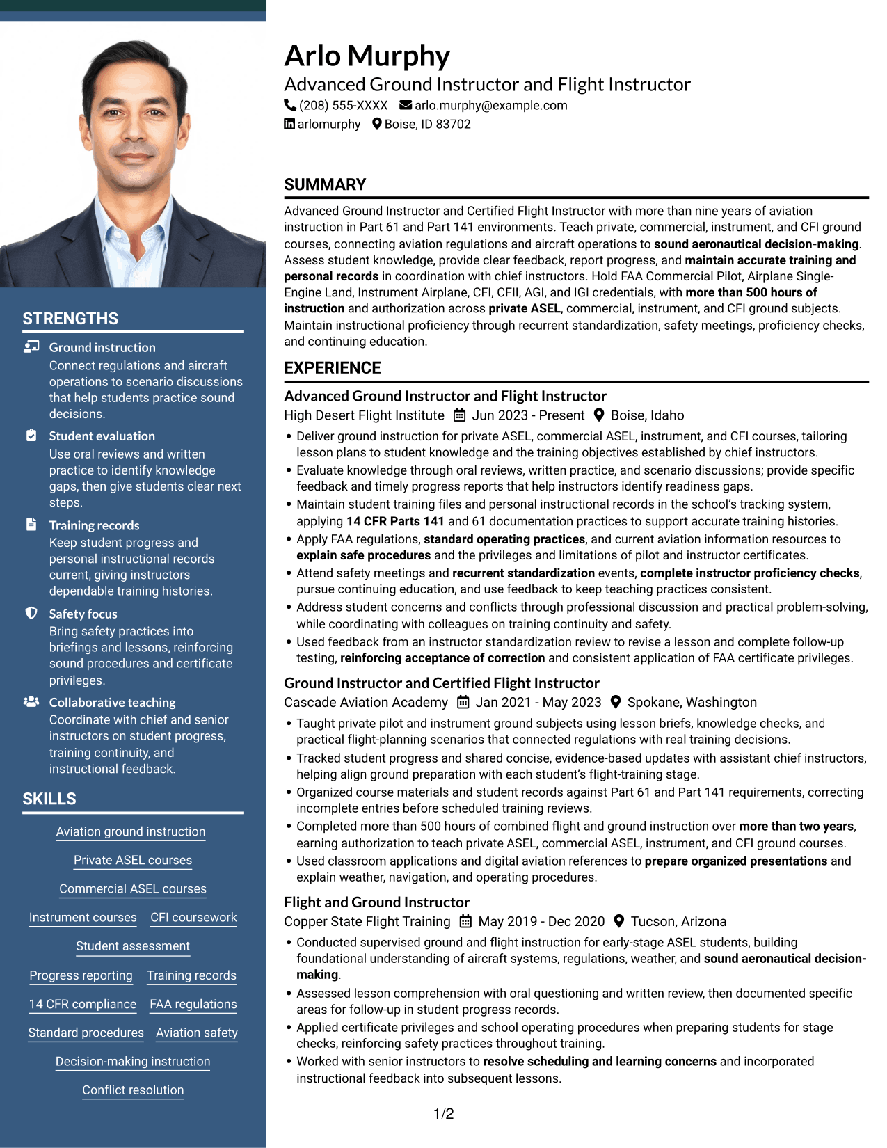 Resume example — page 1