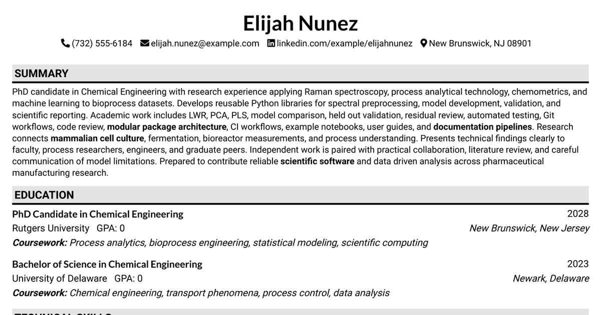7 Advanced Process Analytics Co-op Resume Templates with Example