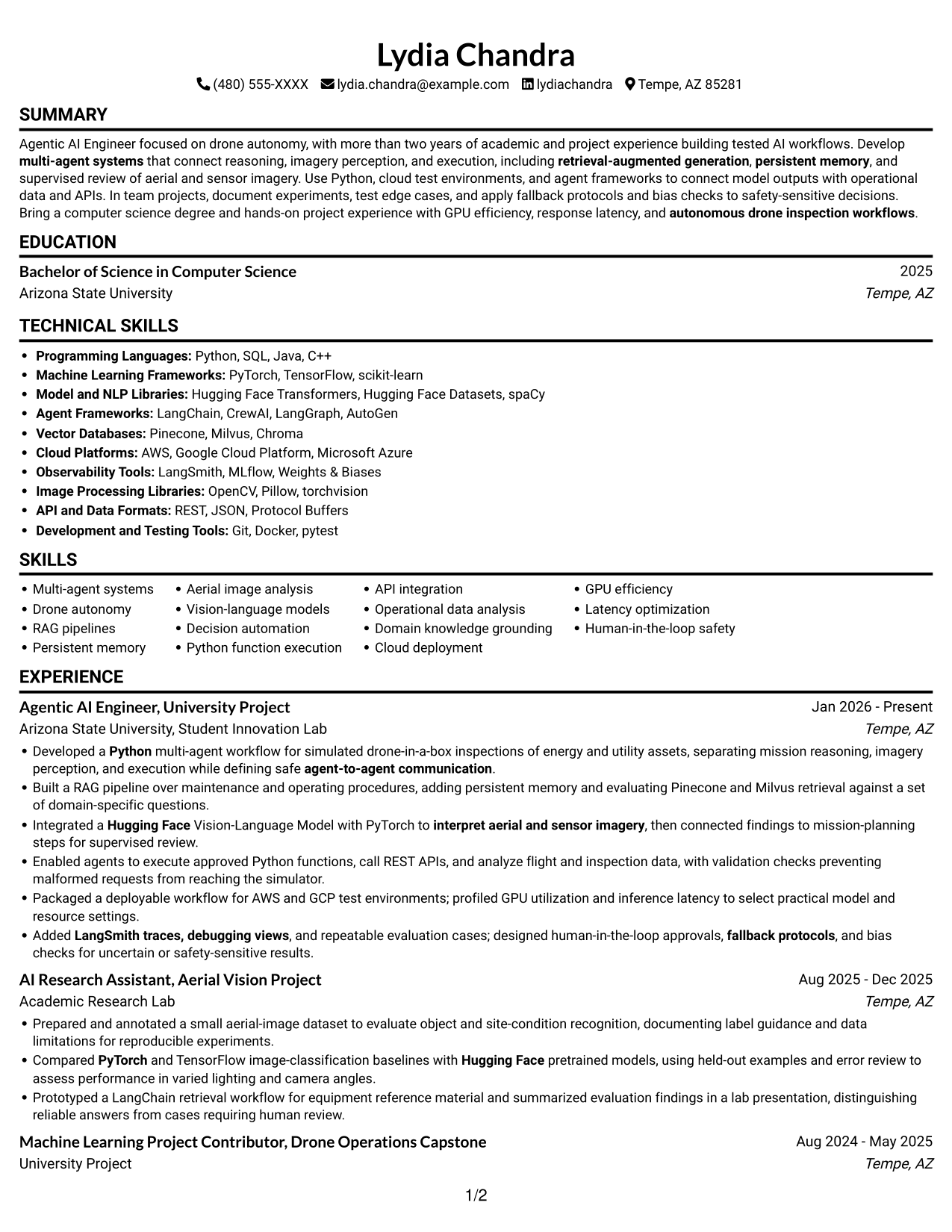 Resume example — page 1